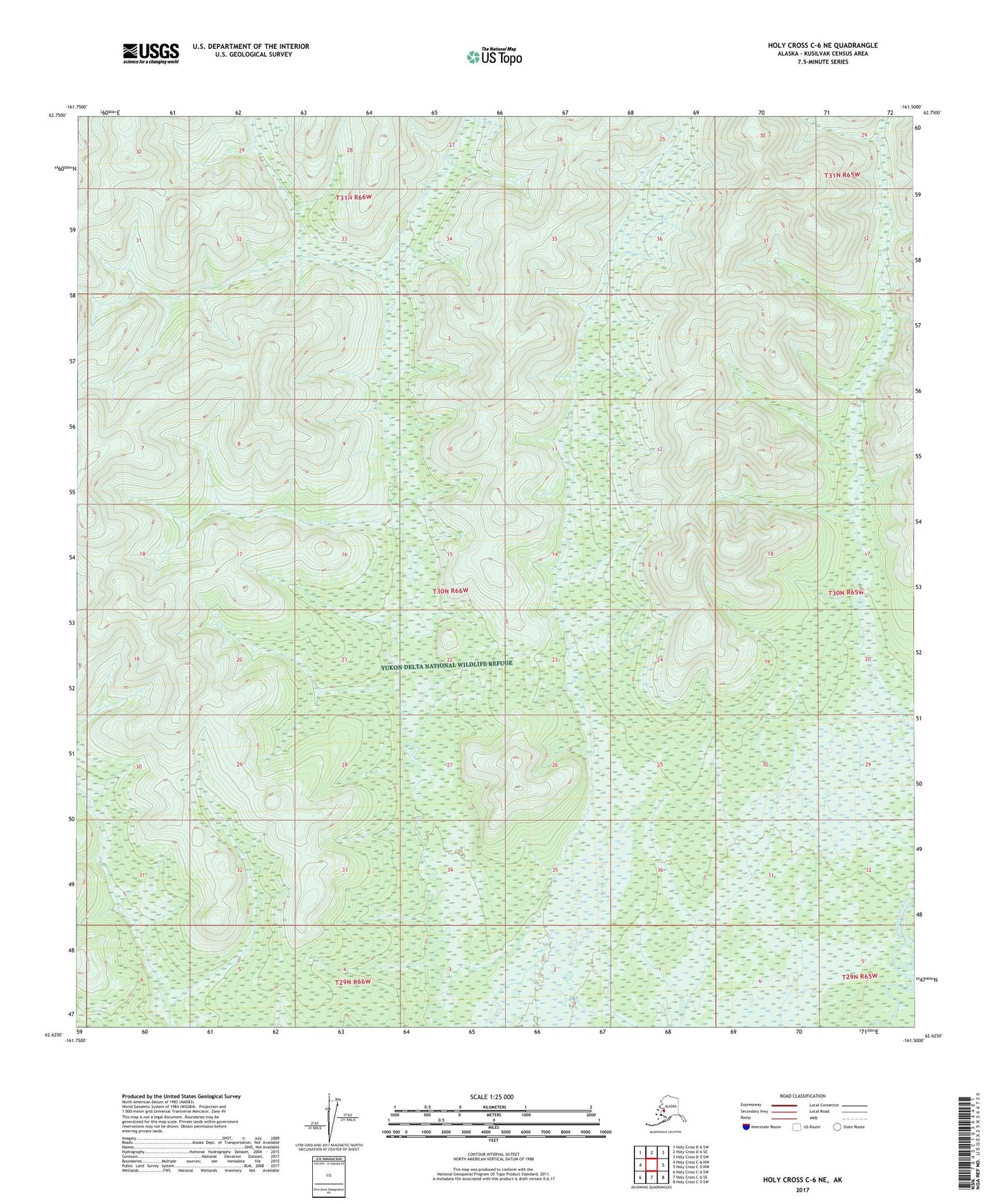 Holy Cross C-6 NE Alaska US Topo Map Image