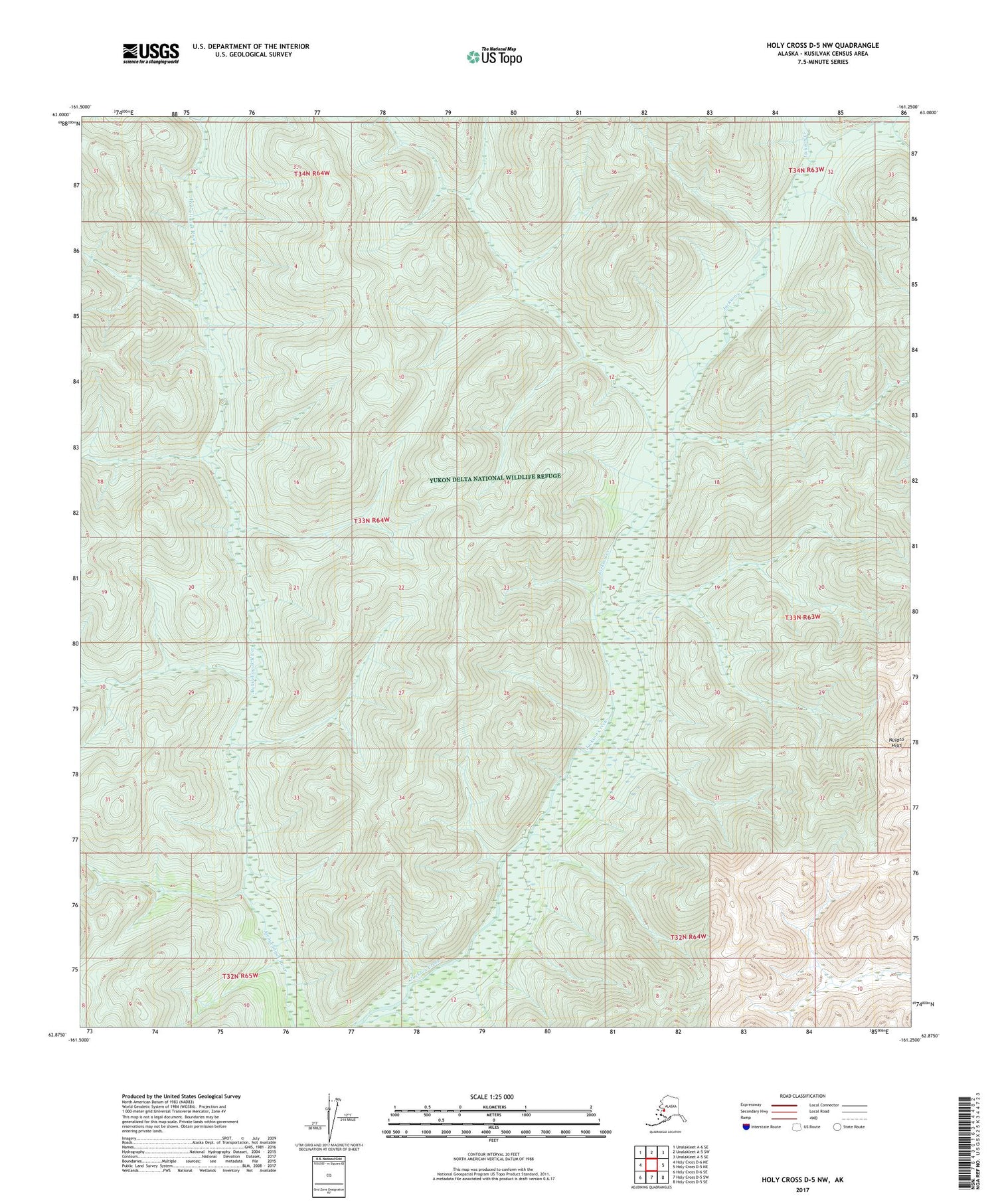 Holy Cross D-5 NW Alaska US Topo Map Image