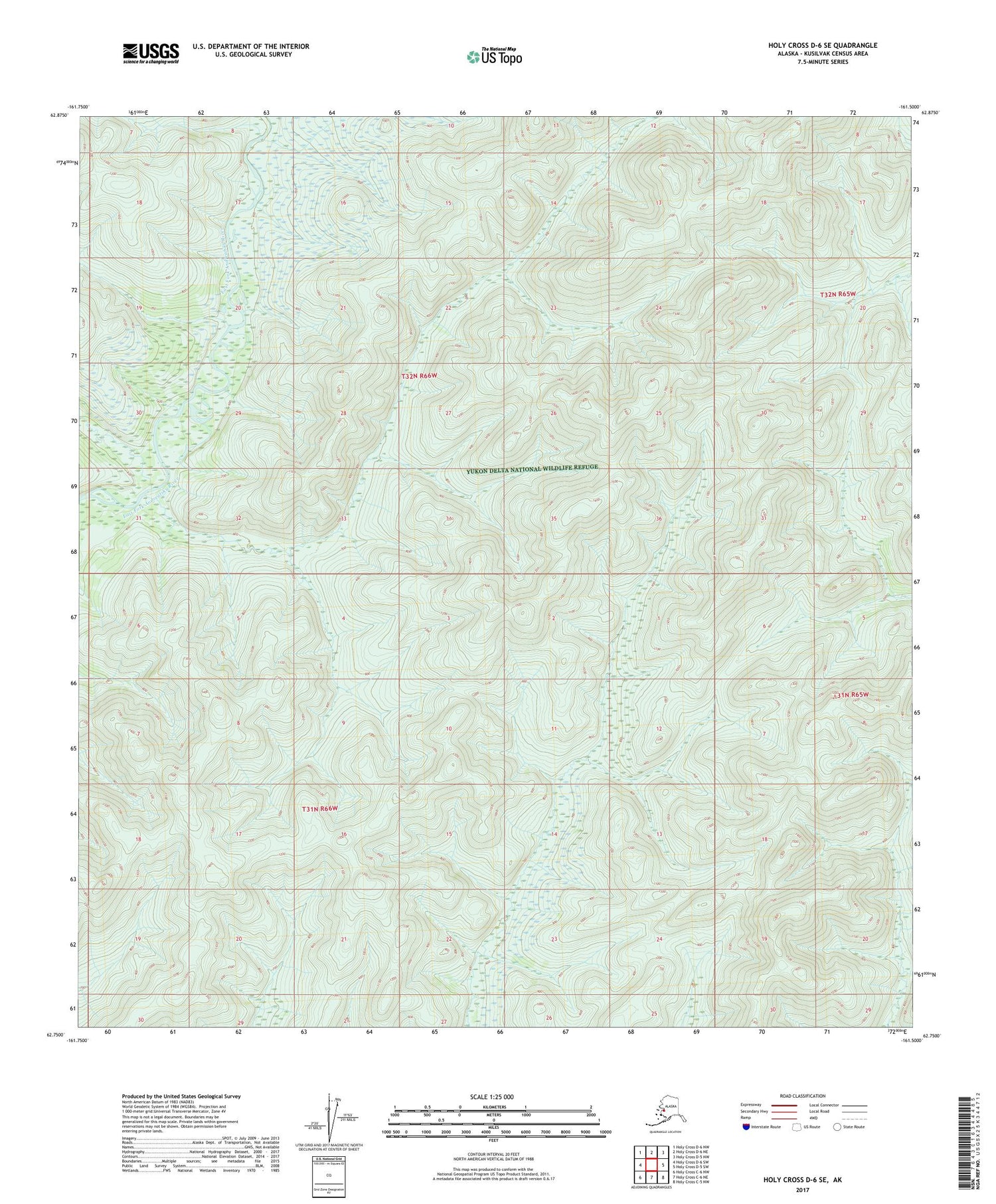 Holy Cross D-6 SE Alaska US Topo Map Image
