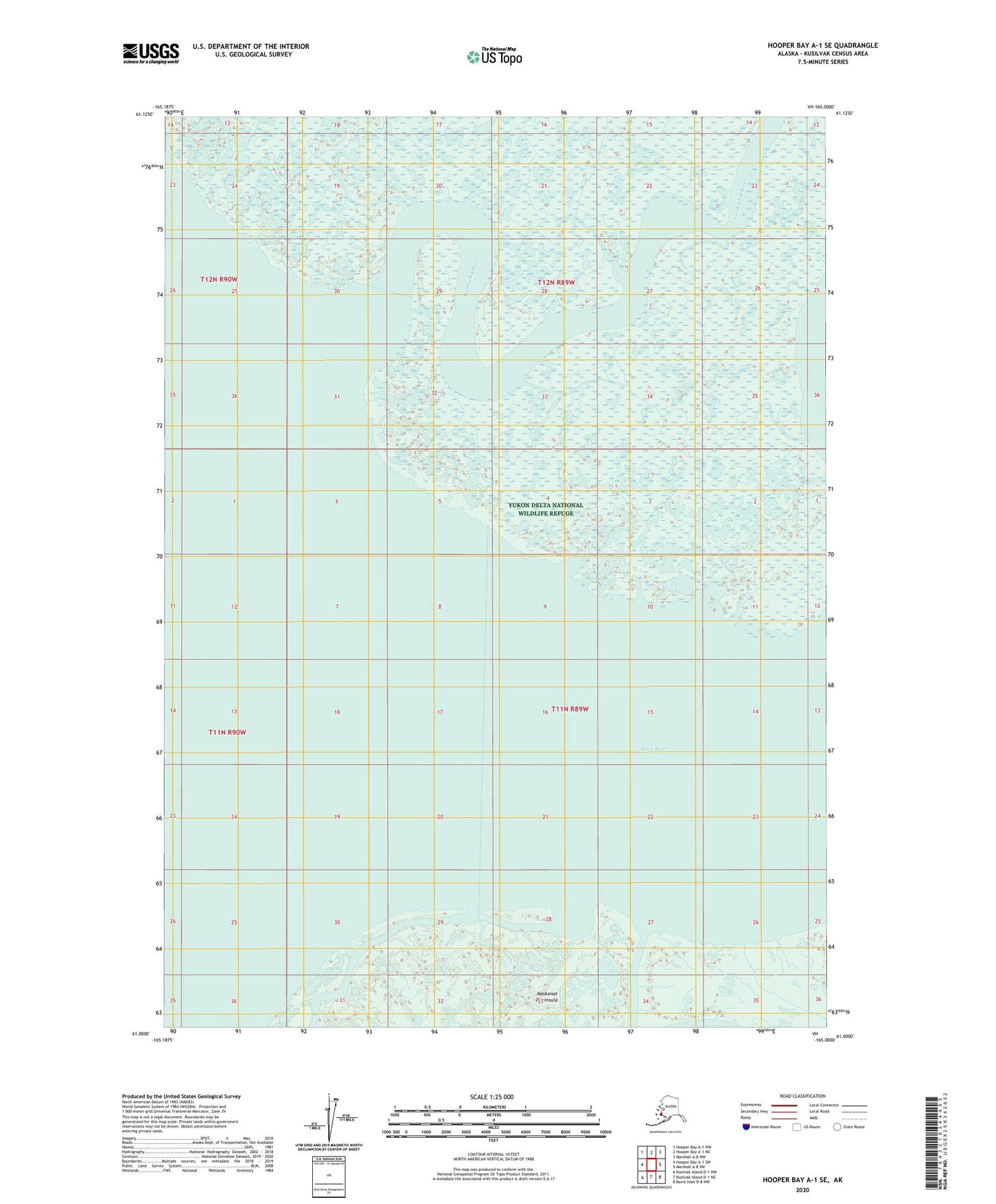 Hooper Bay A-1 SE Alaska US Topo Map Image