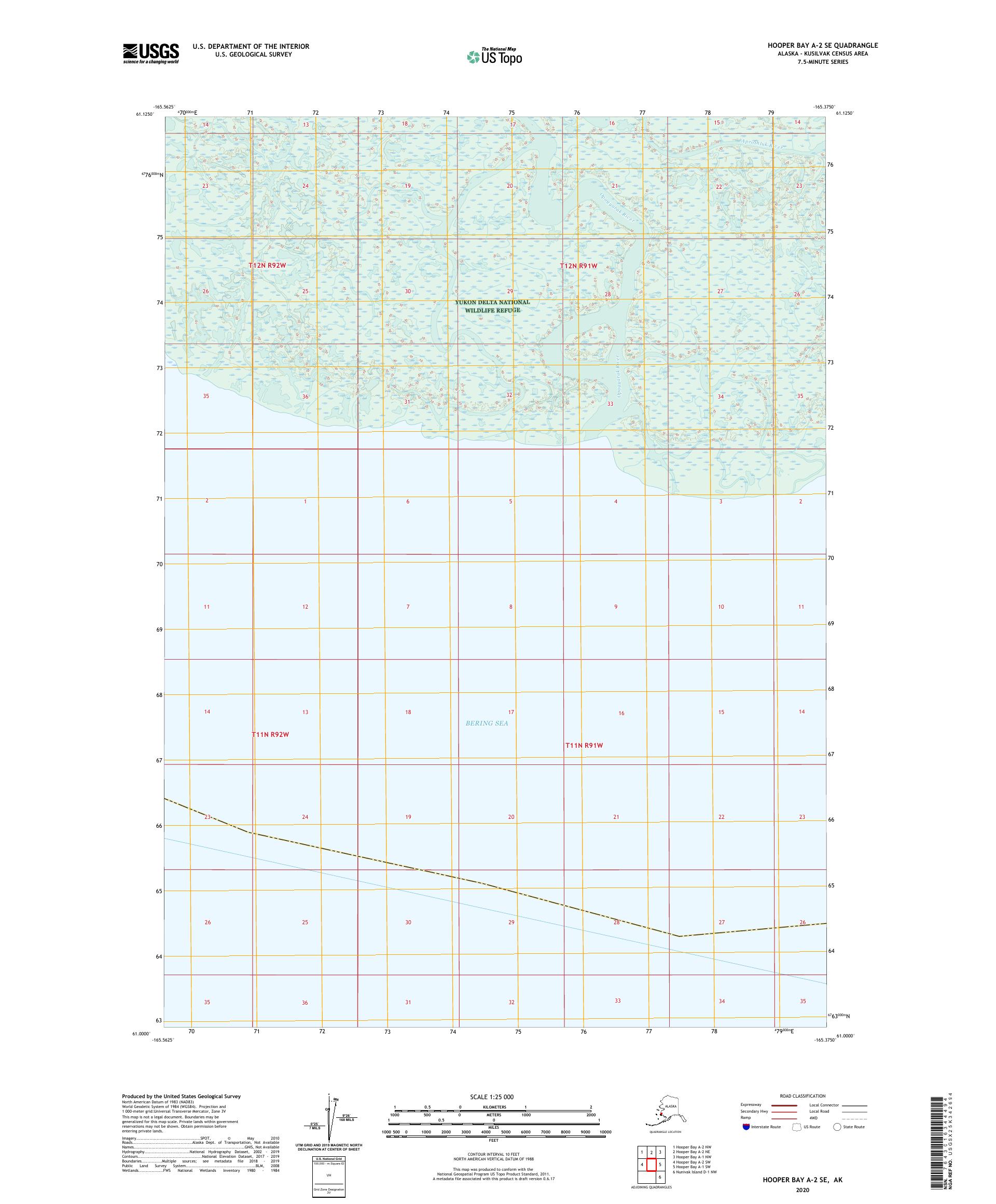 Hooper Bay A-2 SE Alaska US Topo Map – MyTopo Map Store