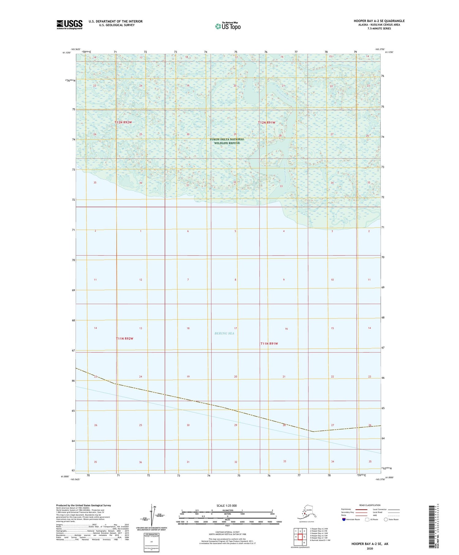 Hooper Bay A-2 SE Alaska US Topo Map Image