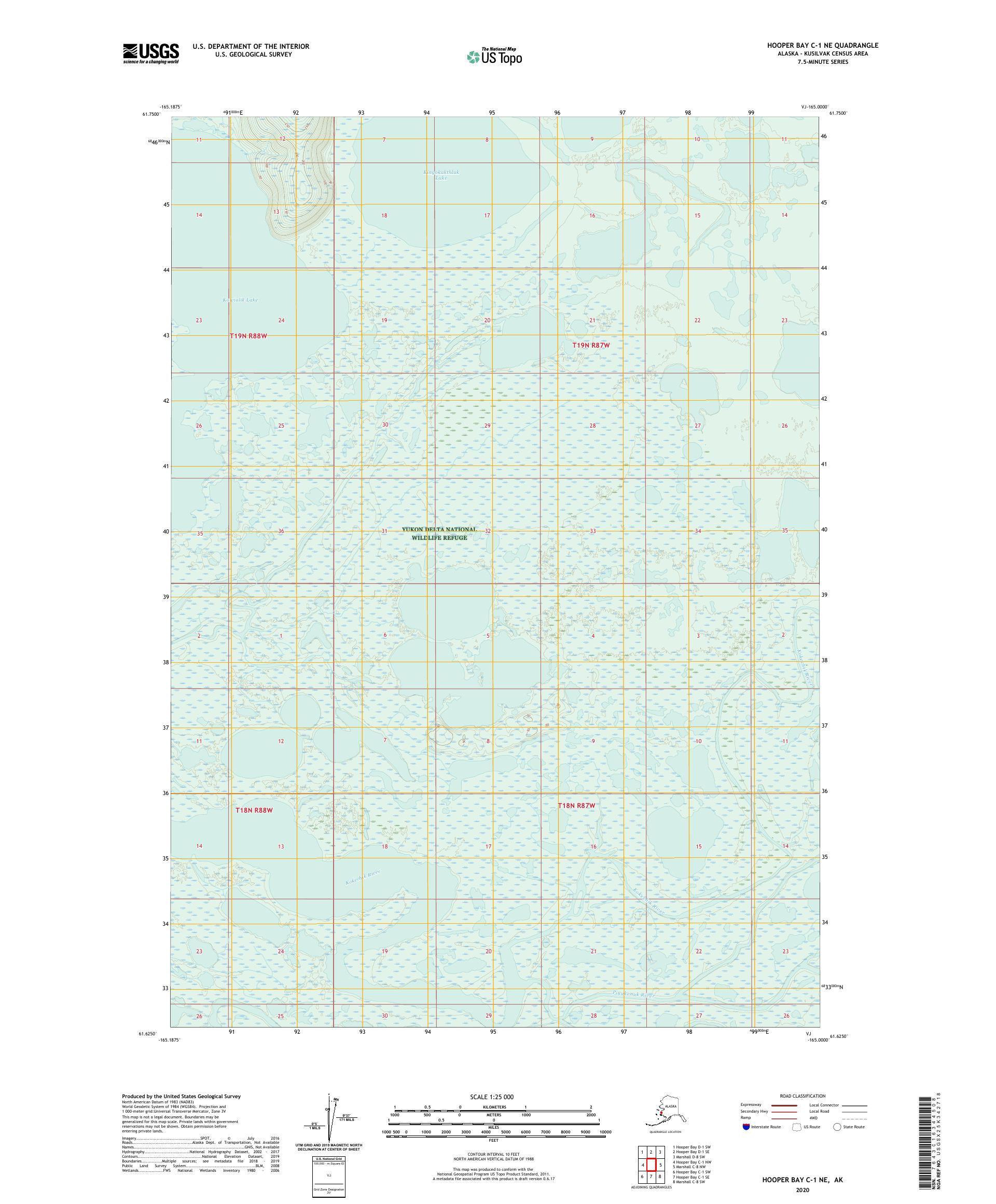 Hooper Bay C-1 NE Alaska US Topo Map – MyTopo Map Store