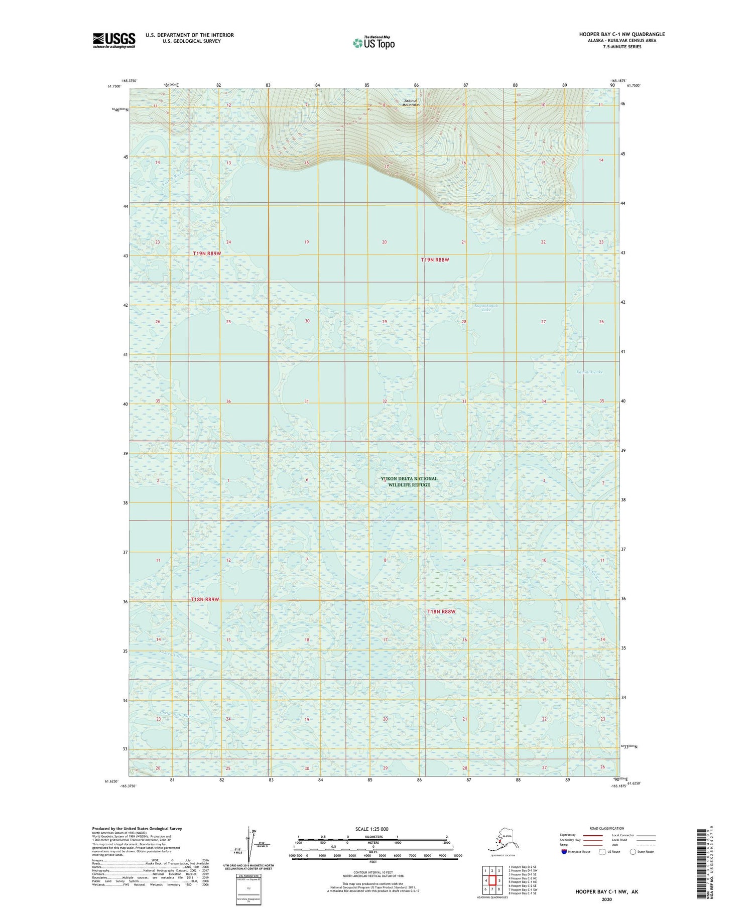 Hooper Bay C-1 NW Alaska US Topo Map Image