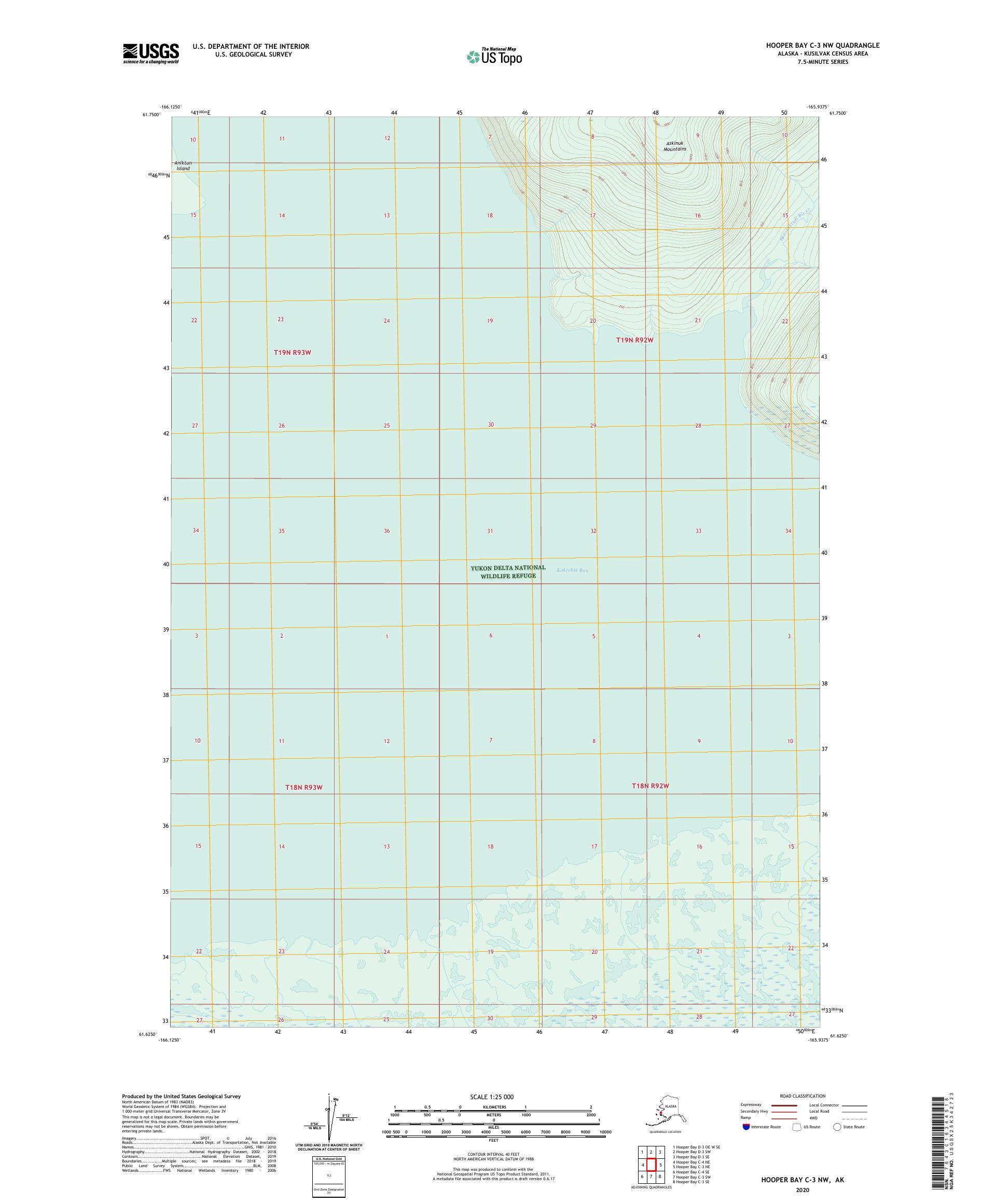 Hooper Bay C-3 NW Alaska US Topo Map – MyTopo Map Store