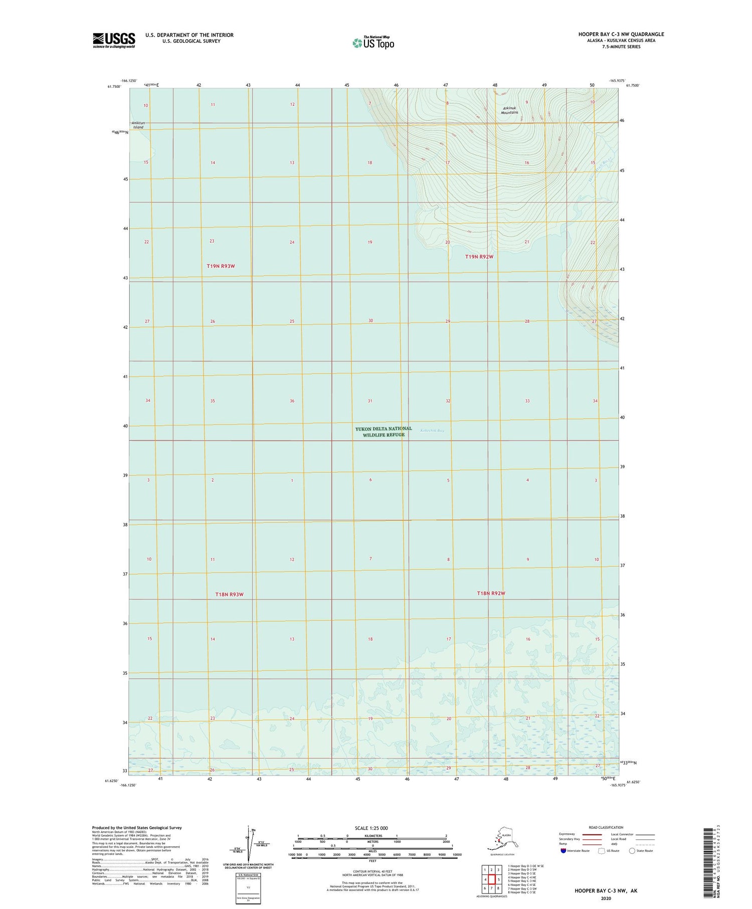 Hooper Bay C-3 NW Alaska US Topo Map Image