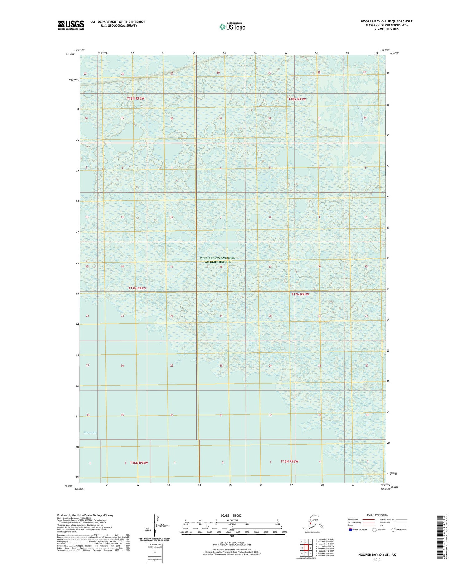 Hooper Bay C-3 SE Alaska US Topo Map Image