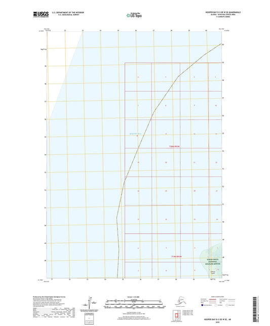 Hooper Bay D-3 OE W SE Alaska US Topo Map Image