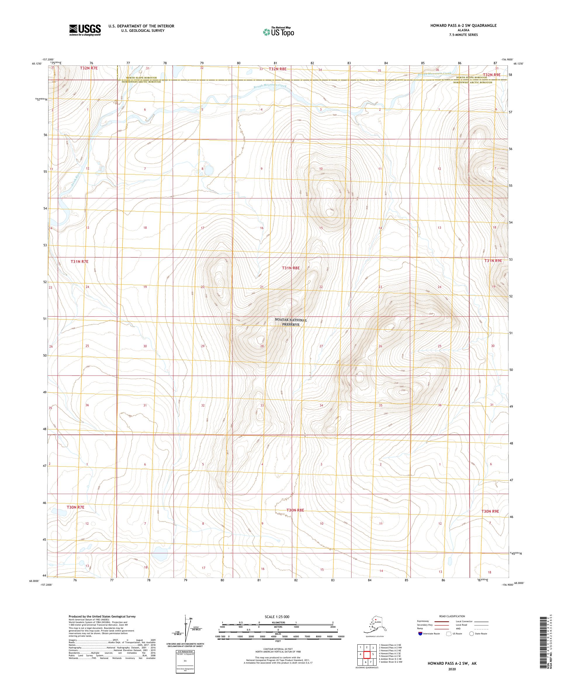 Howard Pass A-2 SW Alaska US Topo Map – MyTopo Map Store