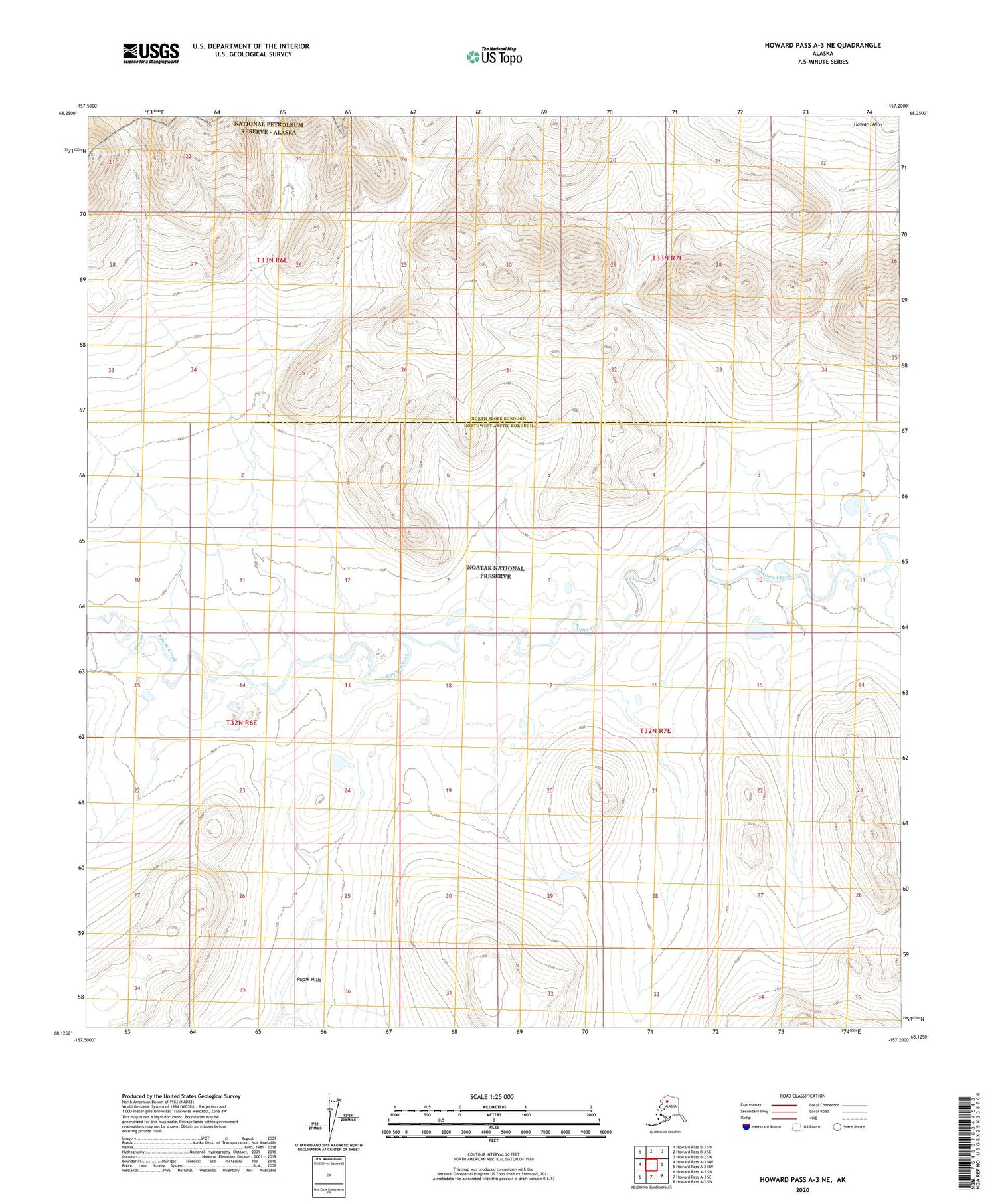 Howard Pass A-3 NE Alaska US Topo Map Image