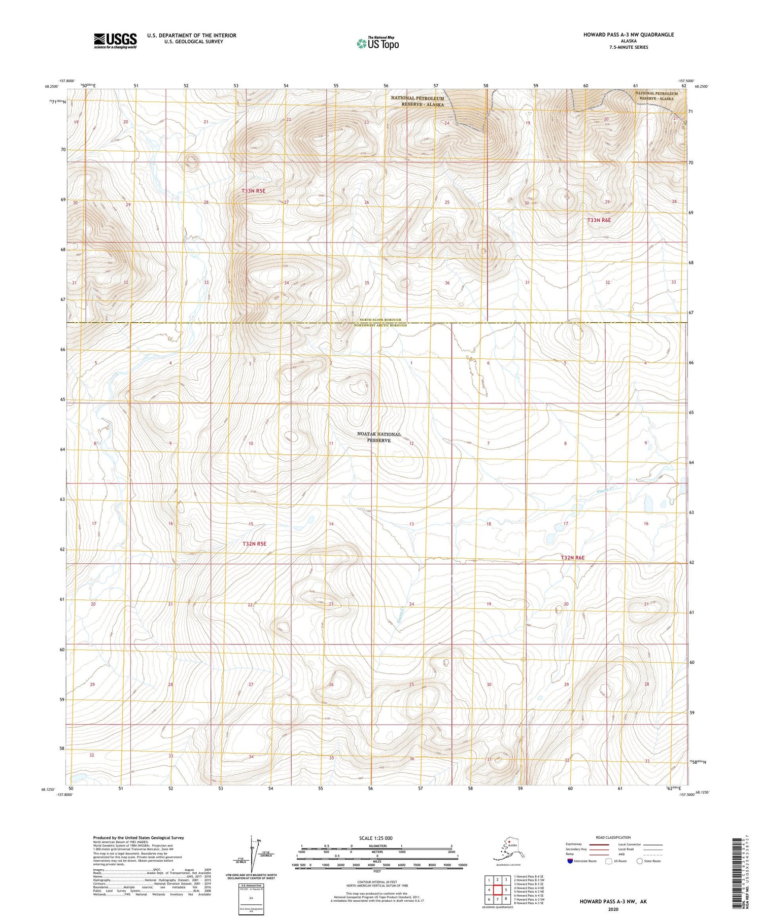 Howard Pass A-3 NW Alaska US Topo Map Image