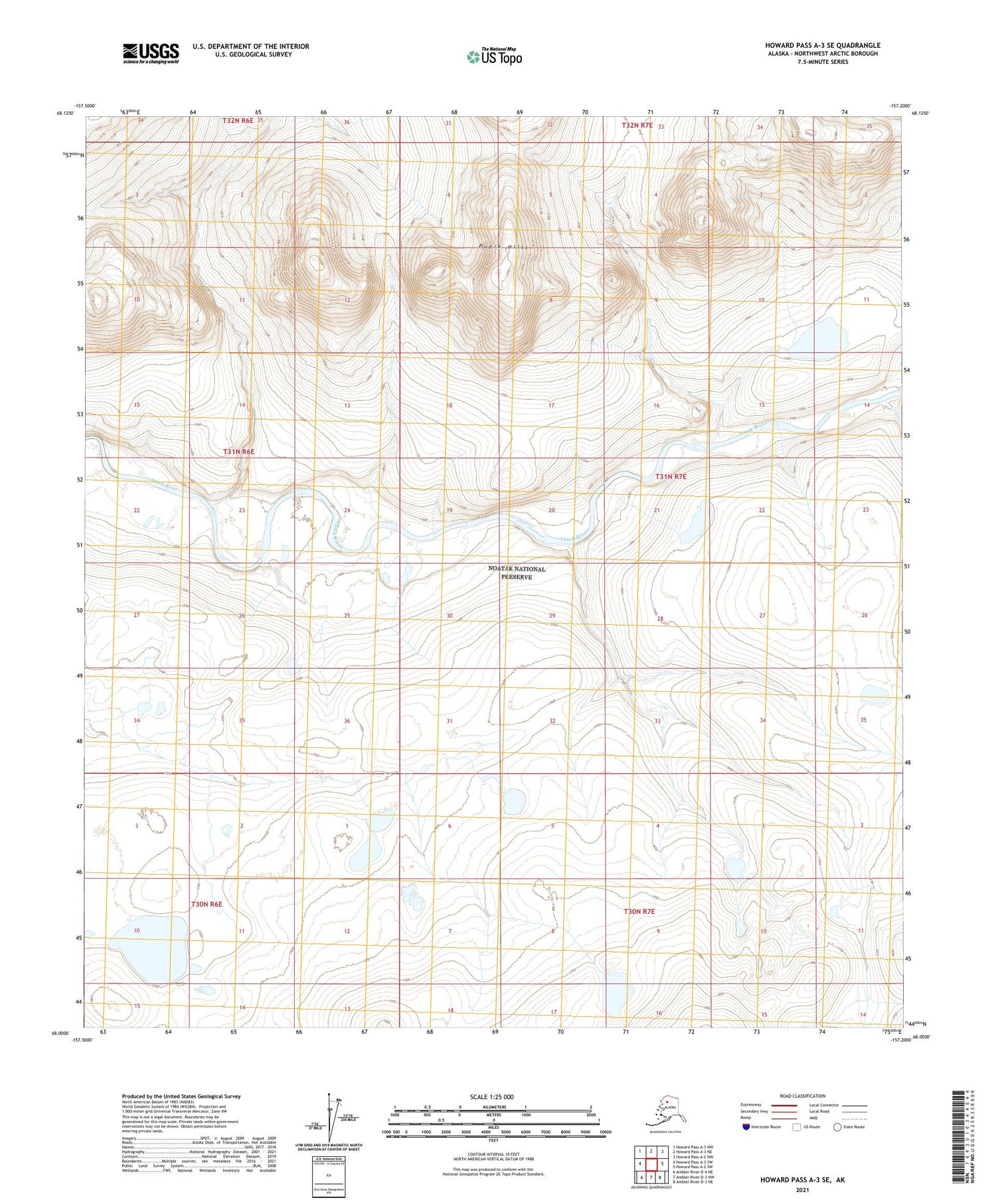 Howard Pass A-3 SE Alaska US Topo Map Image