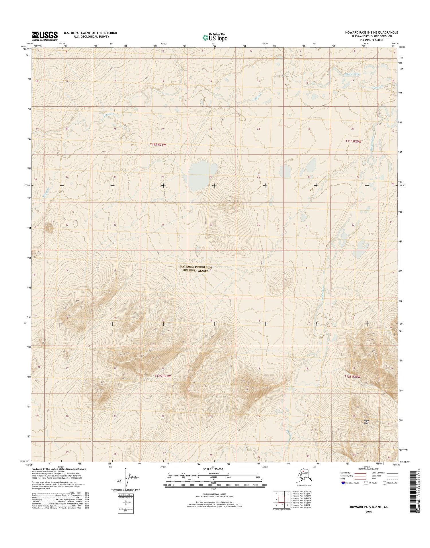 Howard Pass B-2 NE Alaska US Topo Map Image