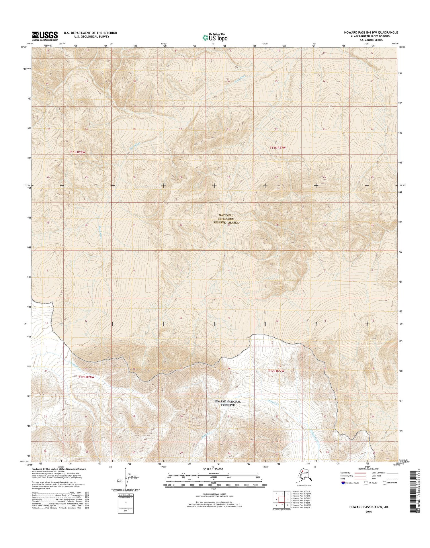 Howard Pass B-4 NW Alaska US Topo Map Image