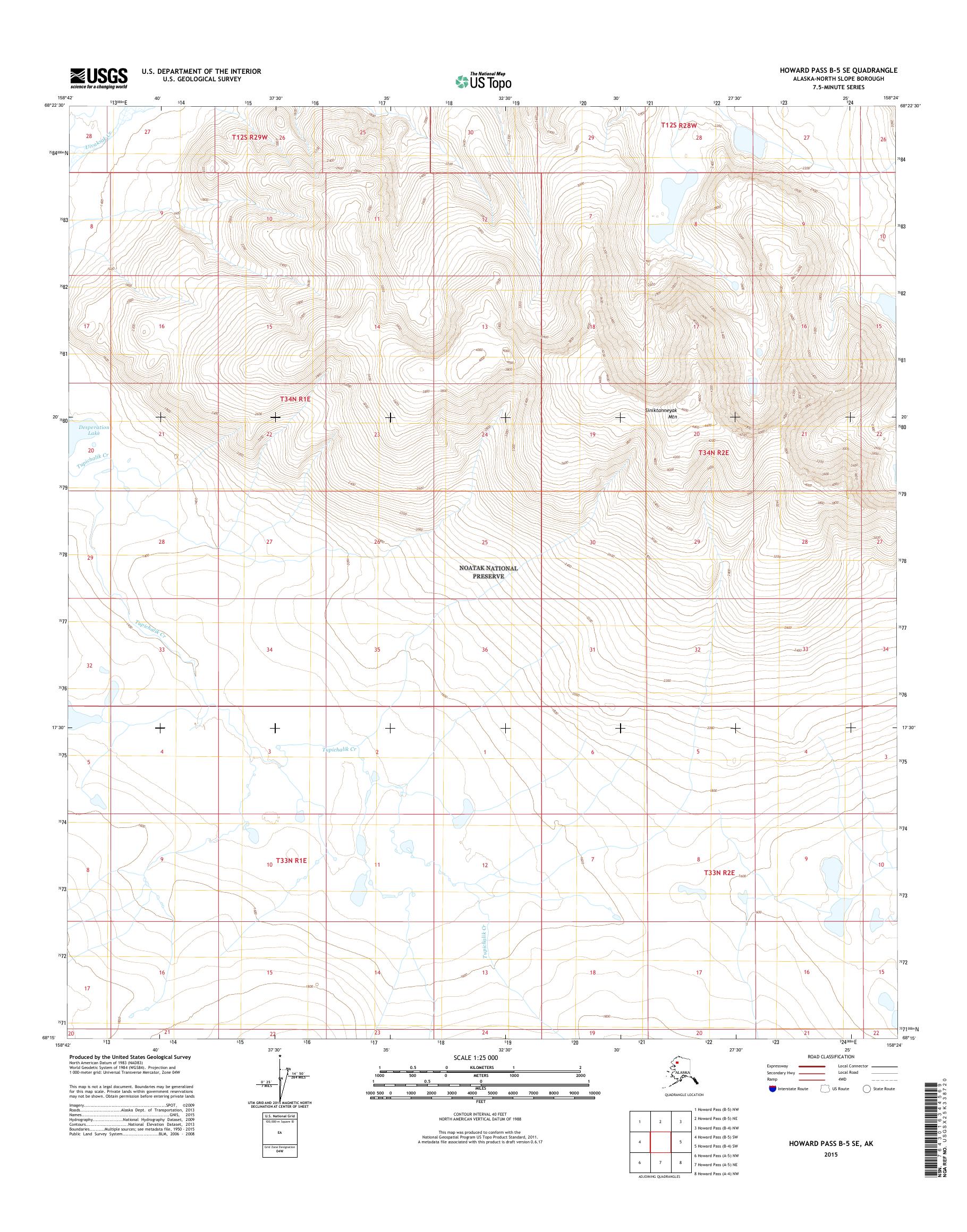 Howard Pass B-5 SE Alaska US Topo Map – MyTopo Map Store