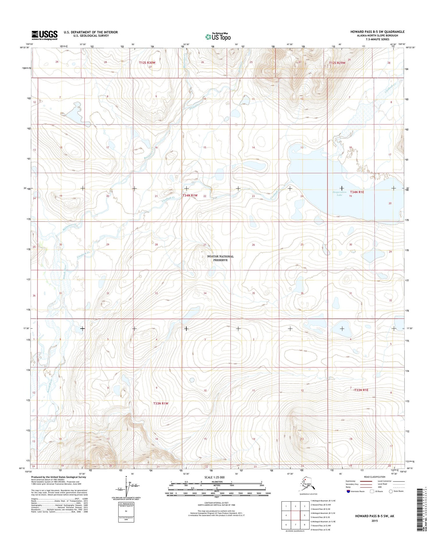 Howard Pass B-5 SW Alaska US Topo Map Image