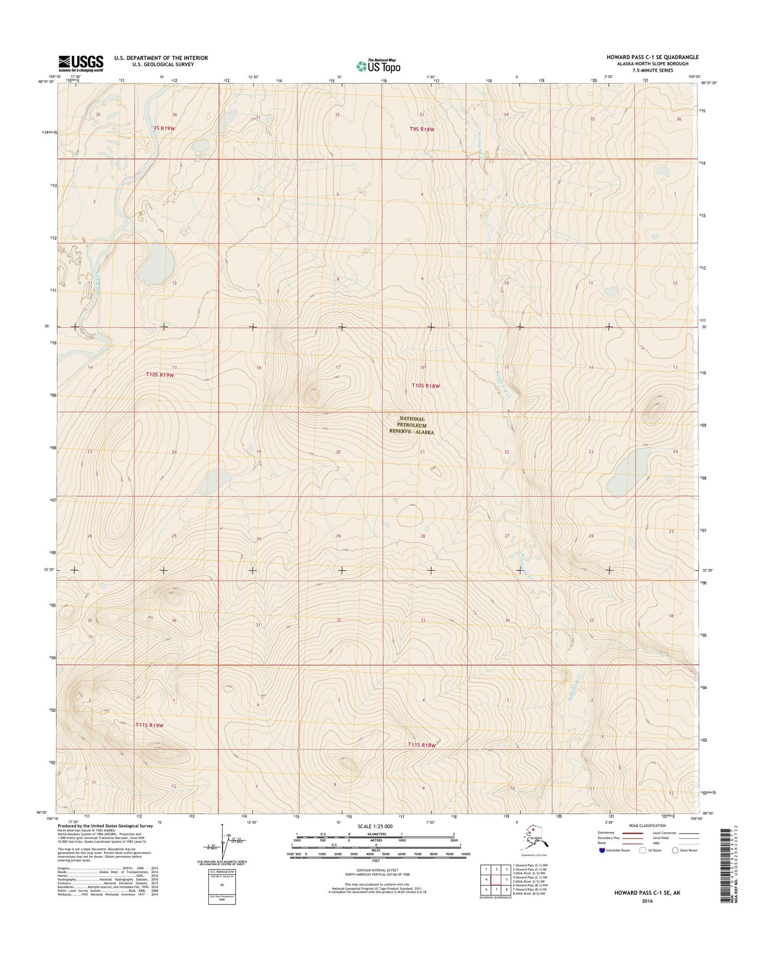 Howard Pass C-1 SE Alaska US Topo Map Image