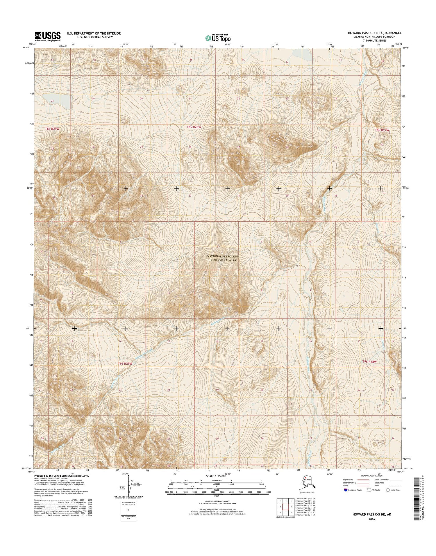 Howard Pass C-5 NE Alaska US Topo Map Image