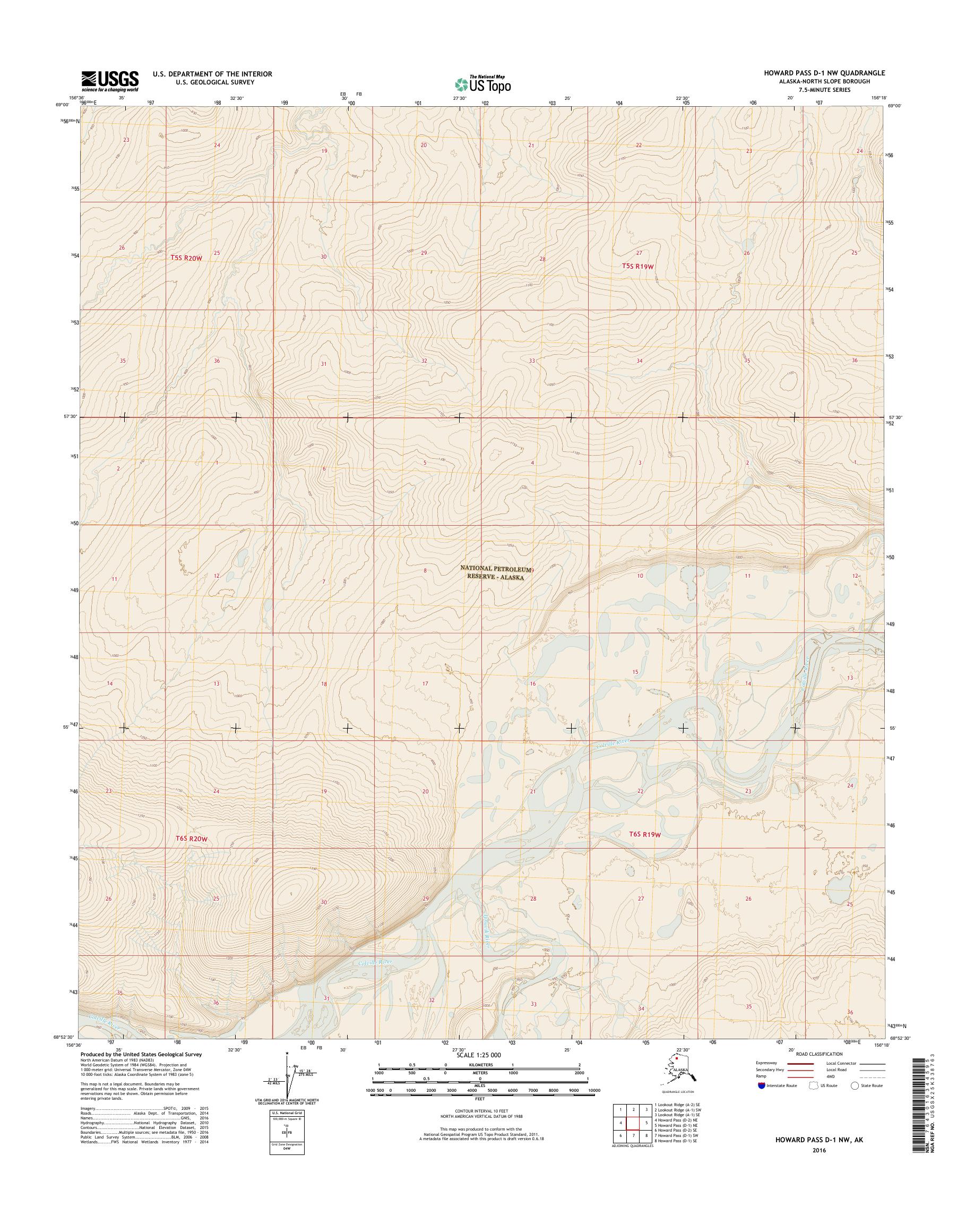 Howard Pass D-1 NW Alaska US Topo Map – MyTopo Map Store