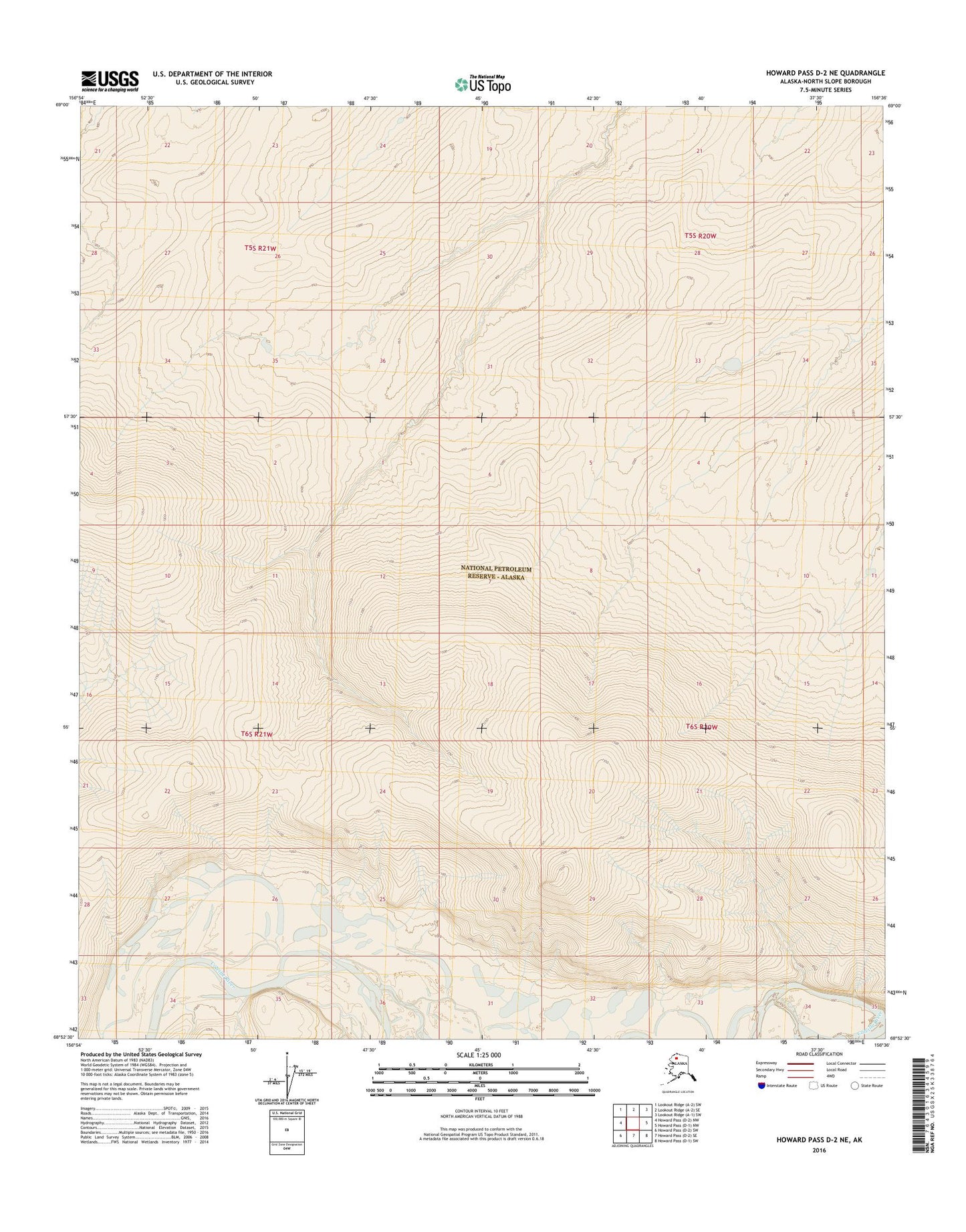 Howard Pass D-2 NE Alaska US Topo Map Image