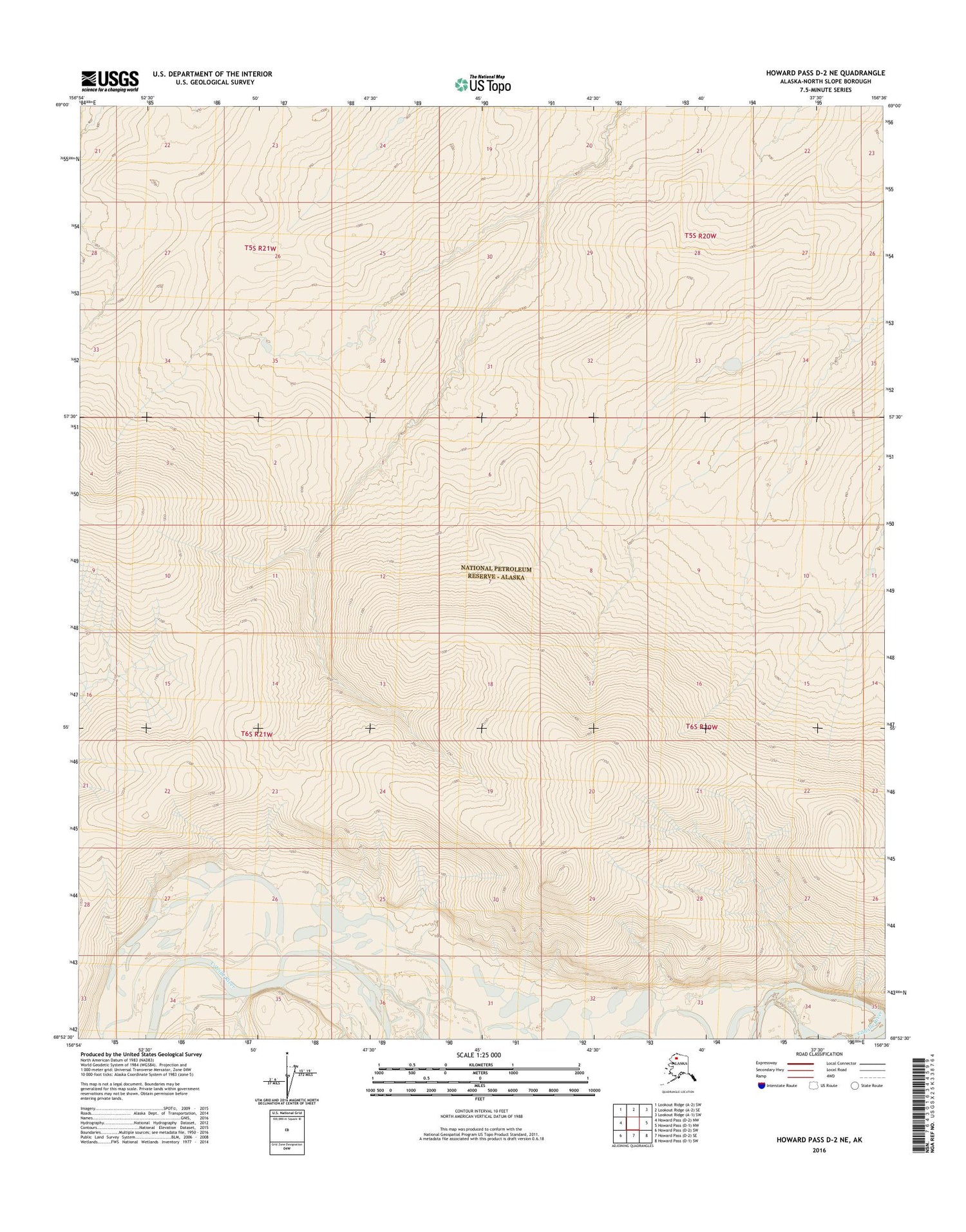 Howard Pass D-2 NE Alaska US Topo Map Image