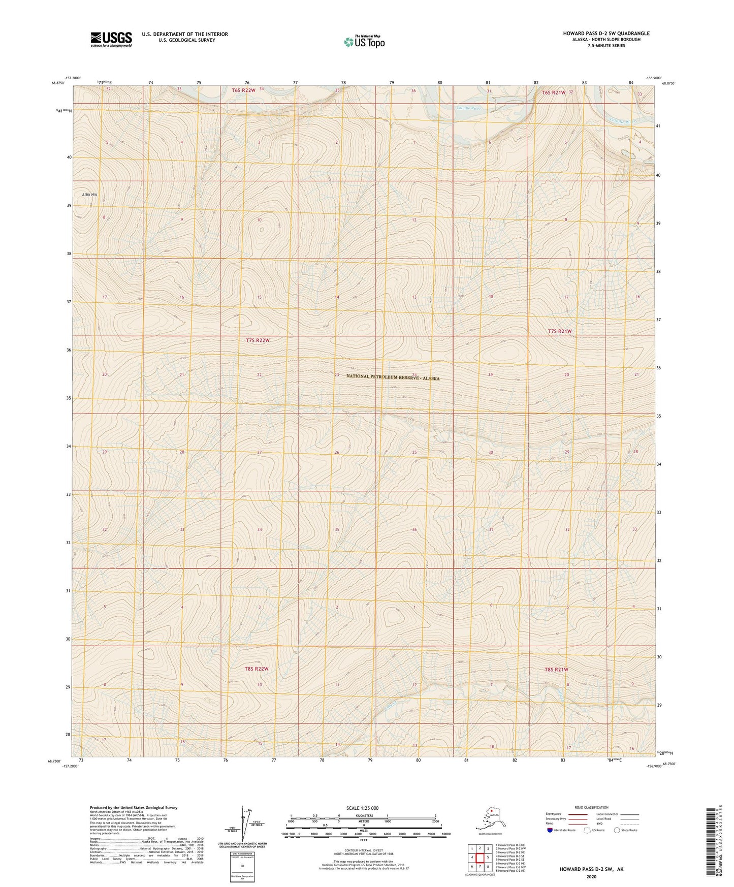 Howard Pass D-2 SW Alaska US Topo Map Image
