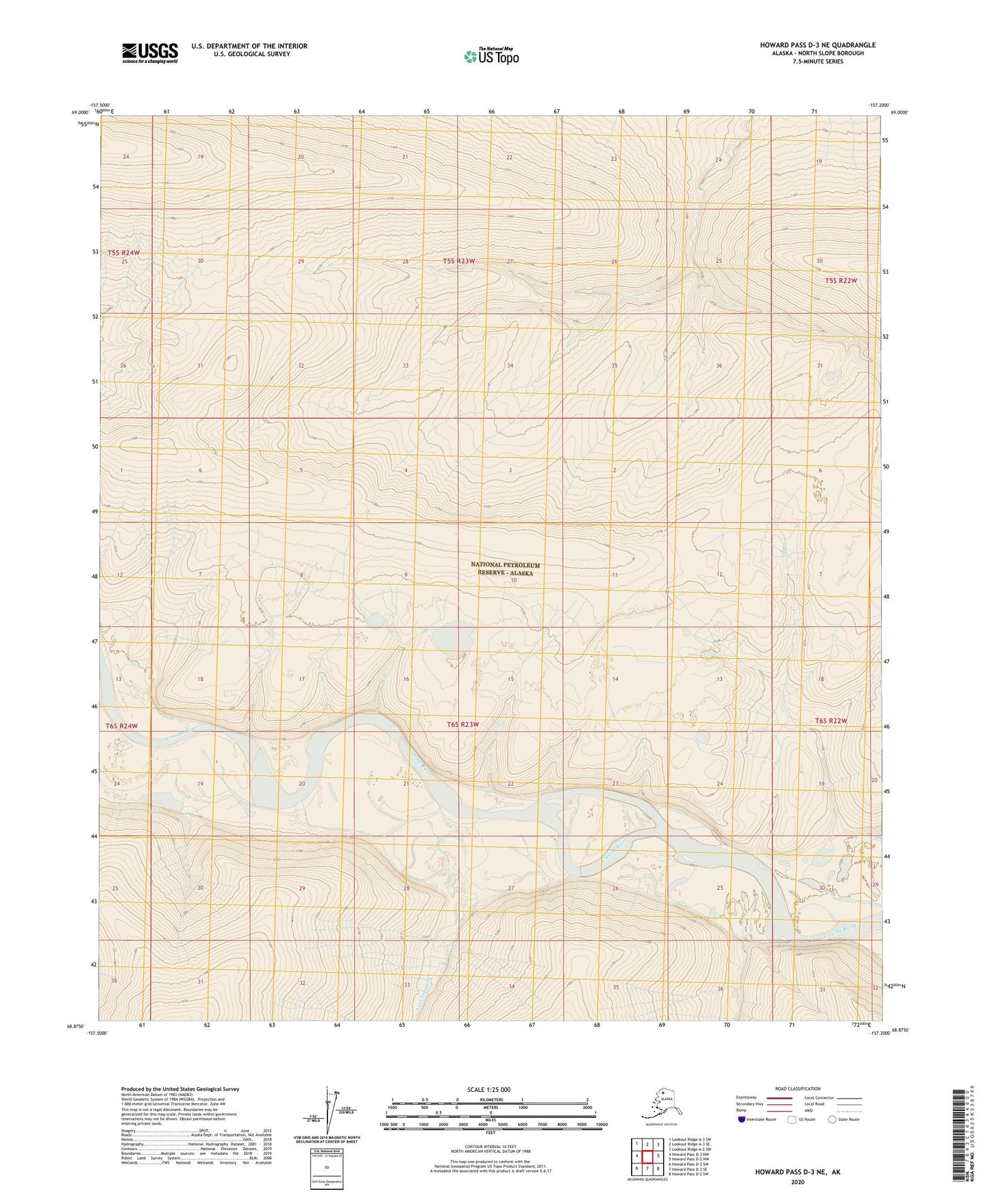Howard Pass D-3 NE Alaska US Topo Map Image