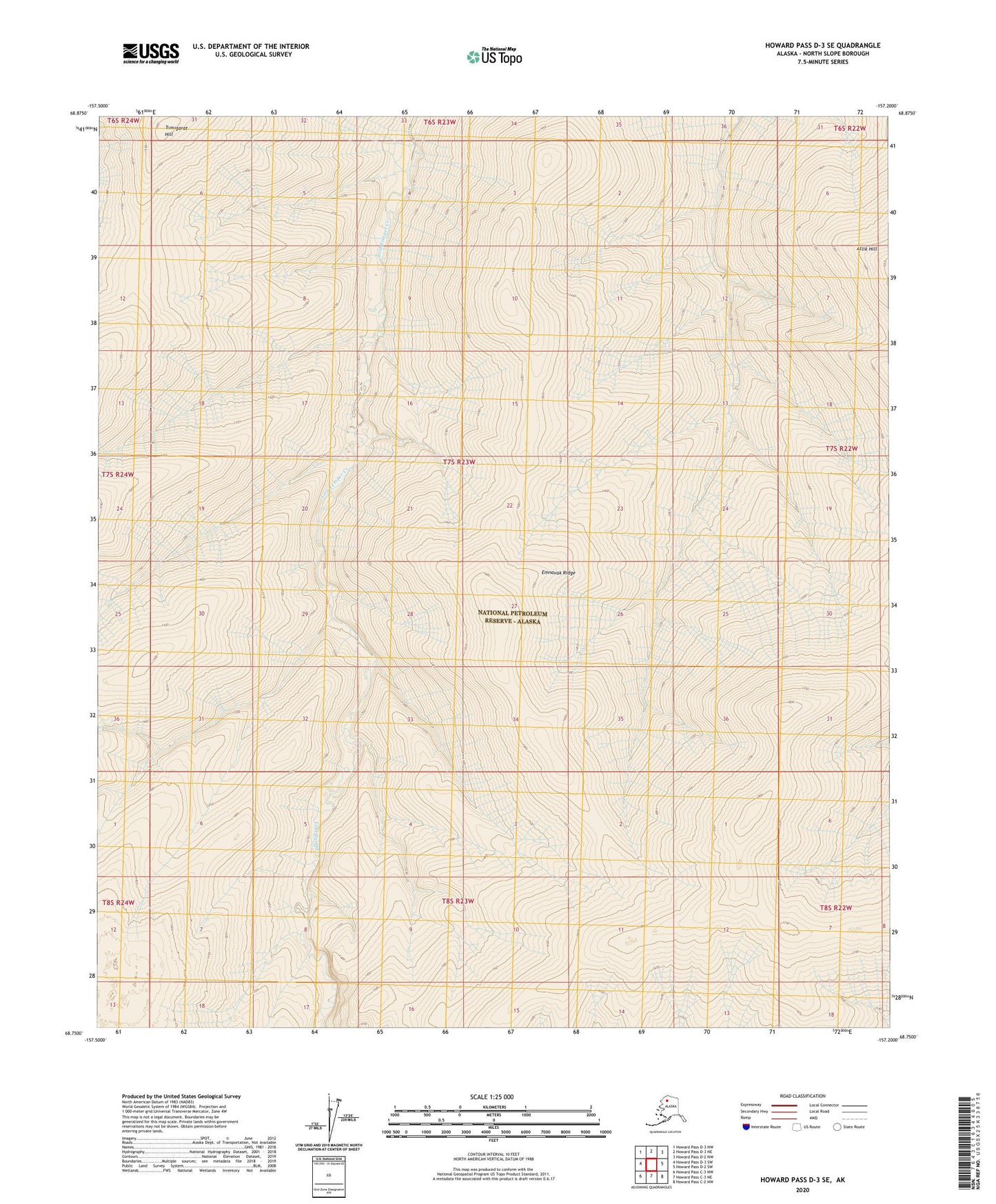 Howard Pass D-3 SE Alaska US Topo Map Image