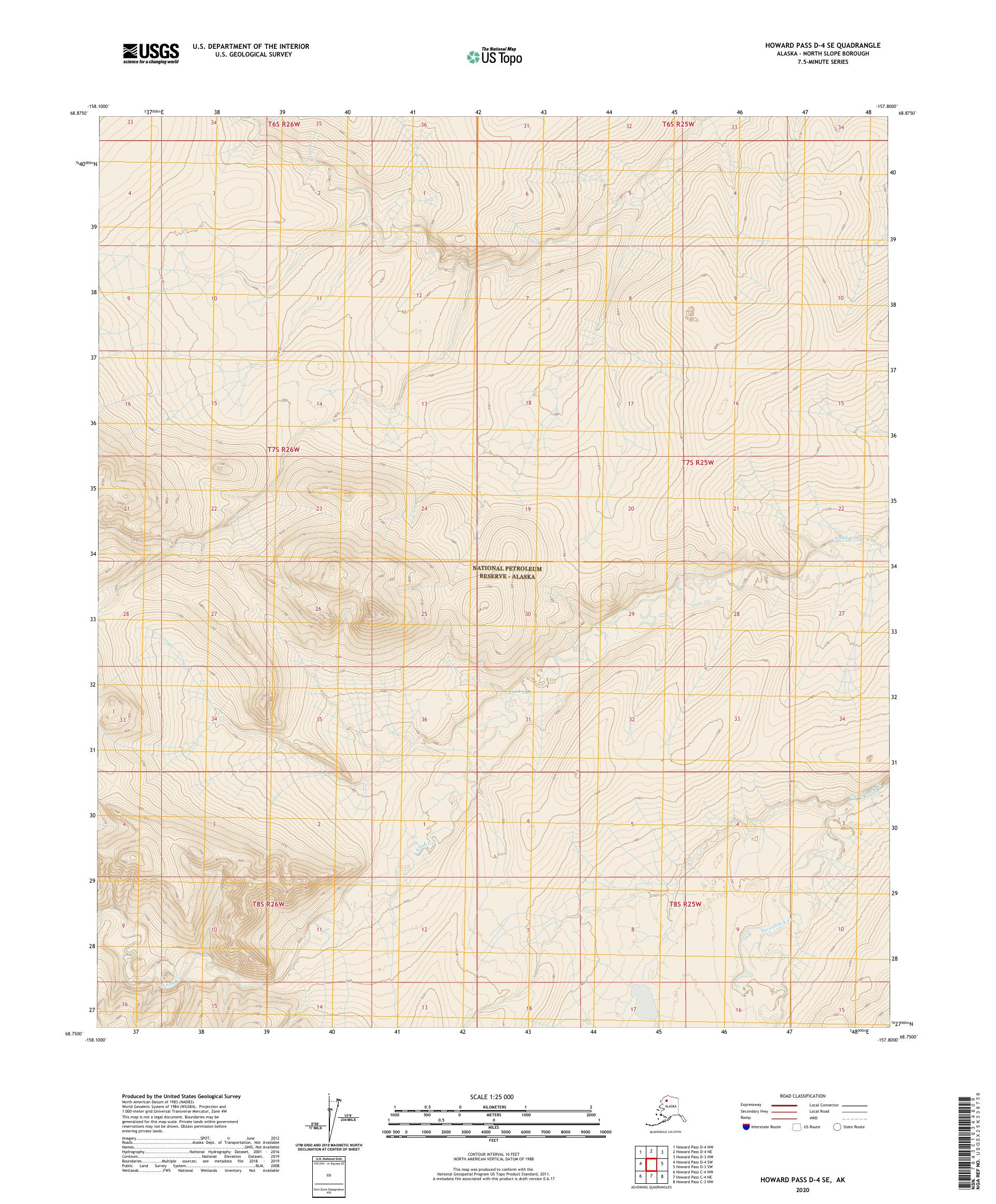 Howard Pass D-4 SE Alaska US Topo Map – MyTopo Map Store