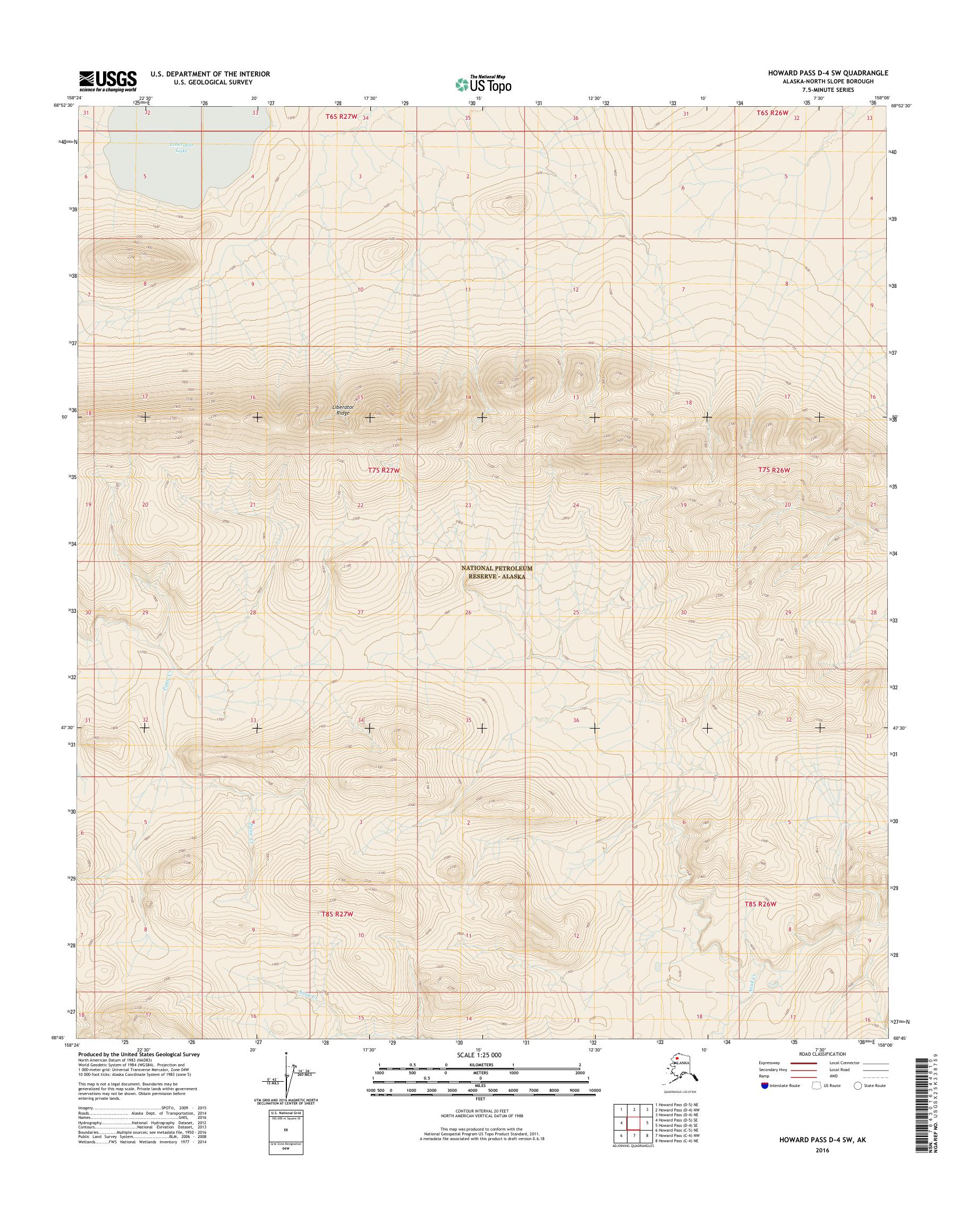 Howard Pass D-4 SW Alaska US Topo Map – MyTopo Map Store