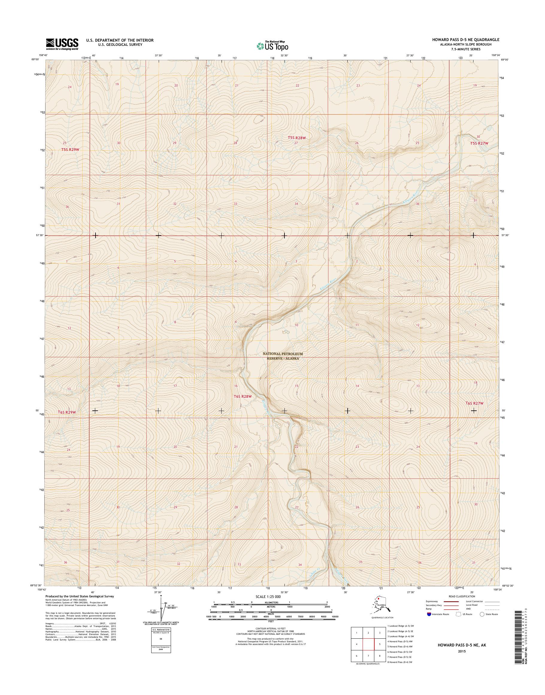 Howard Pass D-5 NE Alaska US Topo Map – MyTopo Map Store