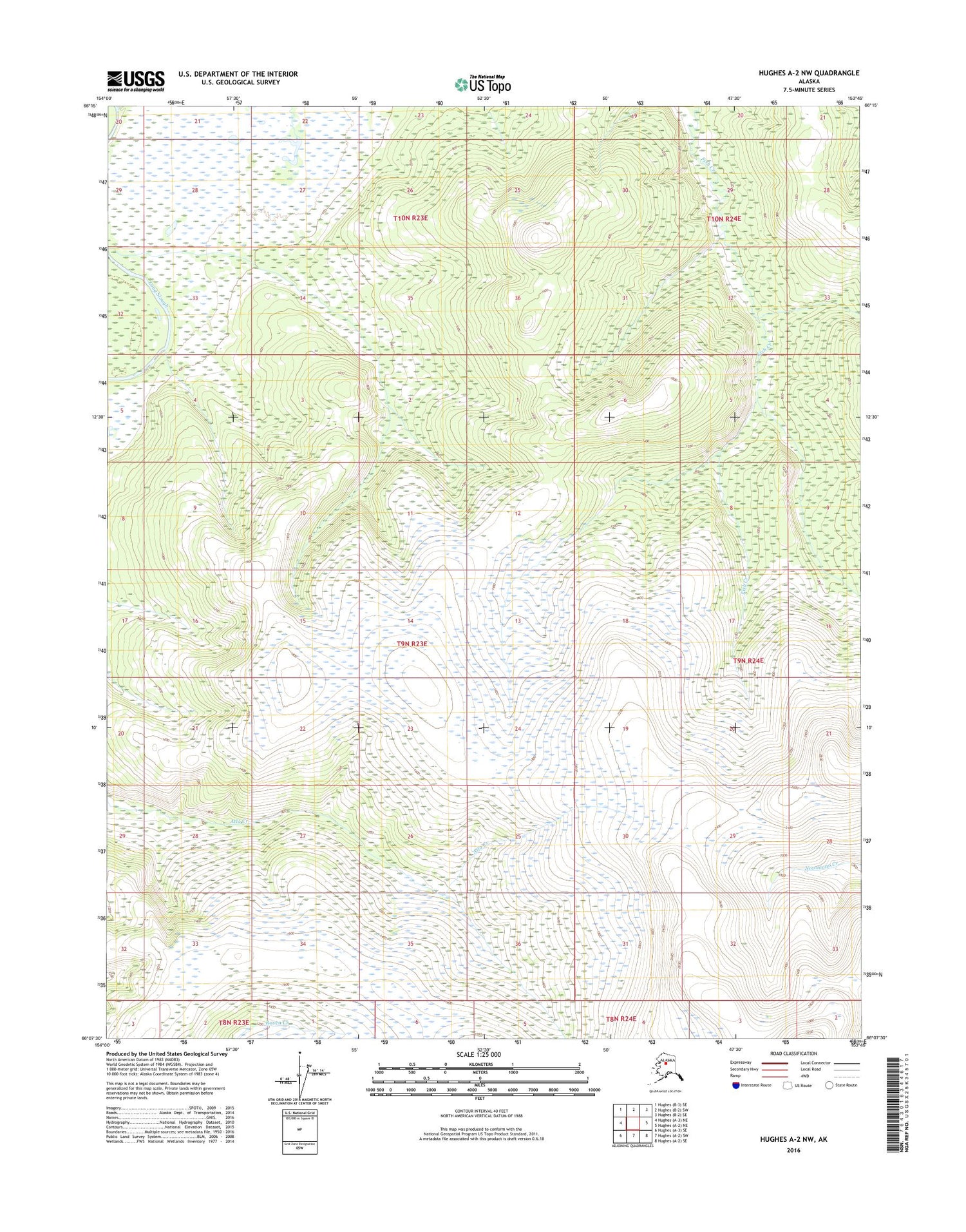 Hughes A-2 NW Alaska US Topo Map Image
