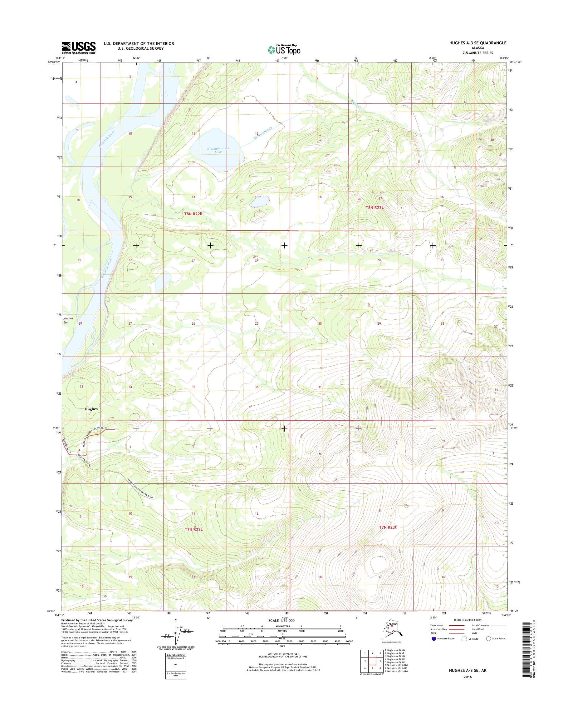 Hughes A-3 SE Alaska US Topo Map – MyTopo Map Store