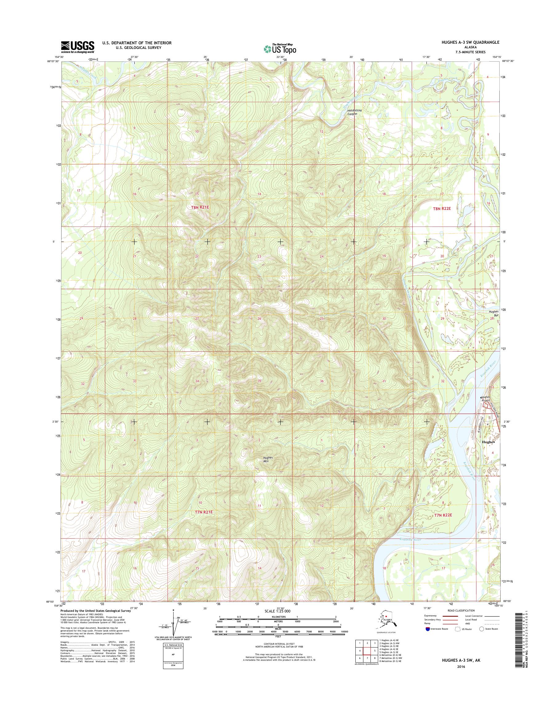 Hughes A-3 SW Alaska US Topo Map – MyTopo Map Store