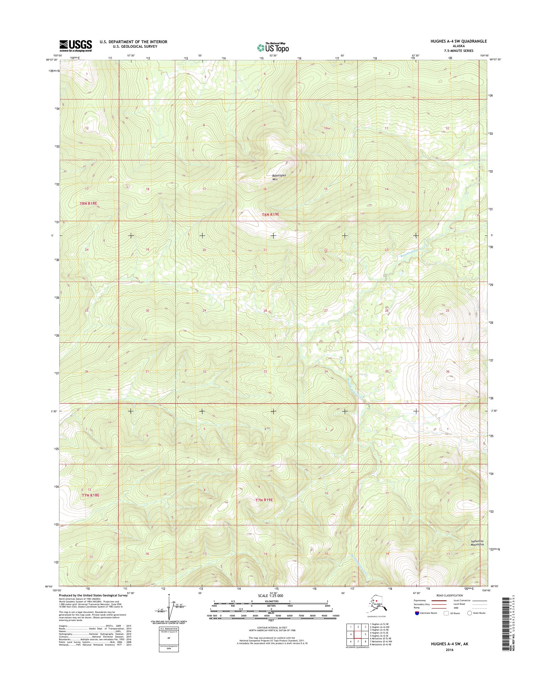 Hughes A-4 SW Alaska US Topo Map – MyTopo Map Store