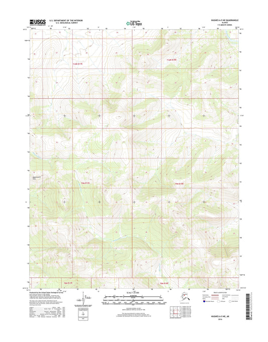 Hughes A-5 NE Alaska US Topo Map Image