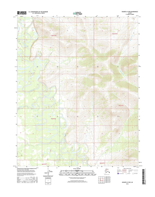 Hughes A-5 NW Alaska US Topo Map Image