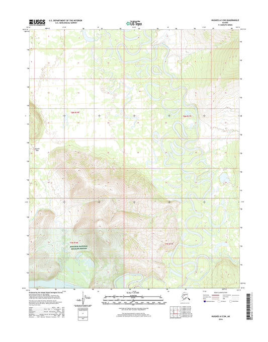 Hughes A-5 SW Alaska US Topo Map Image
