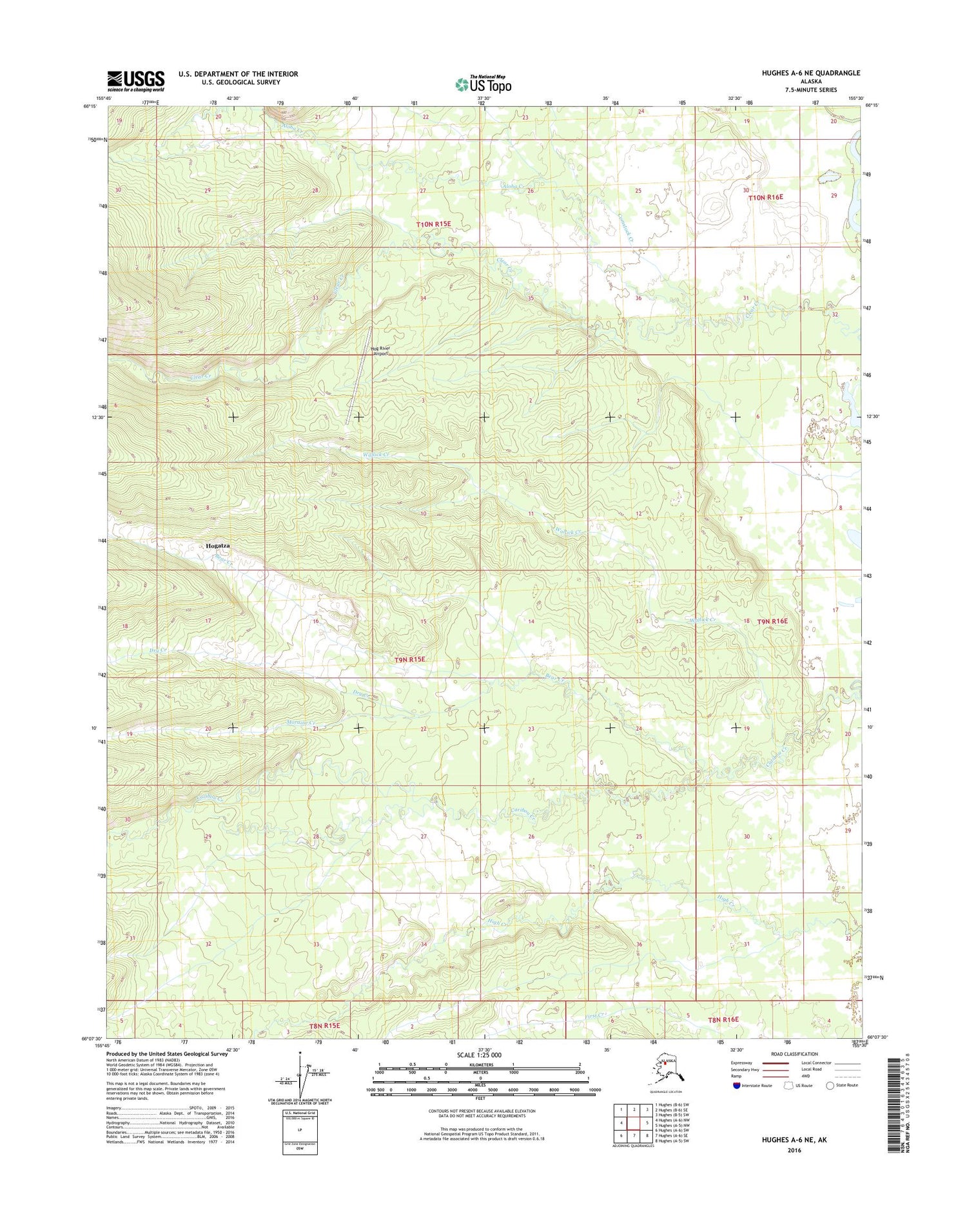 Hughes A-6 NE Alaska US Topo Map Image
