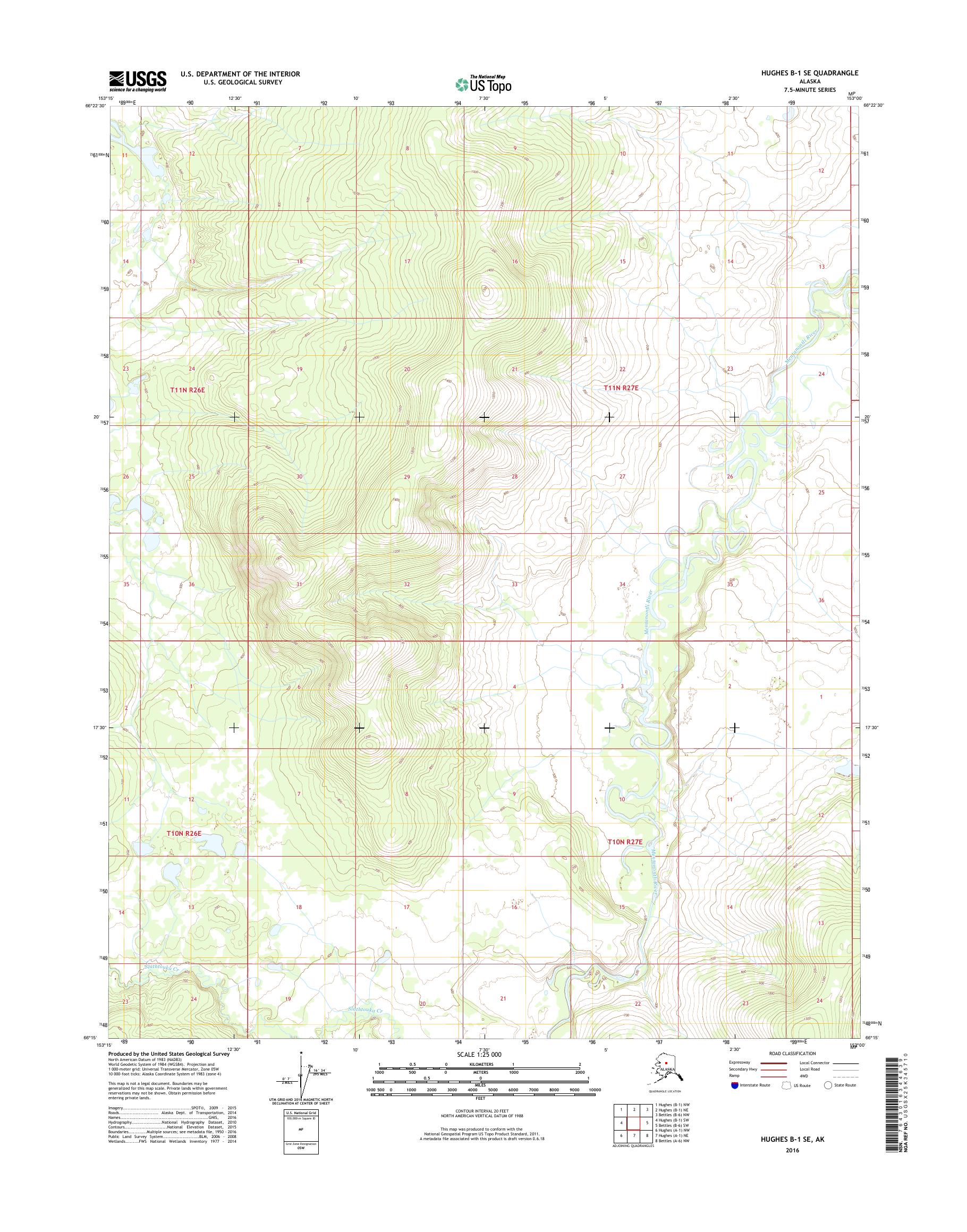 Hughes B-1 SE Alaska US Topo Map – MyTopo Map Store