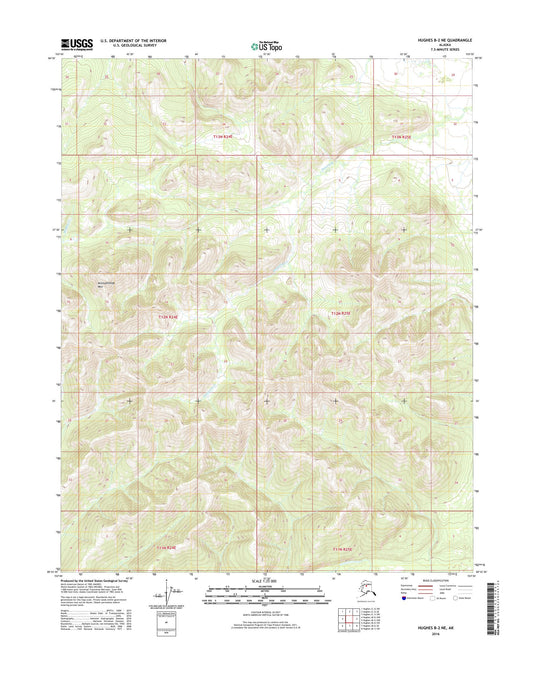 Hughes B-2 NE Alaska US Topo Map Image