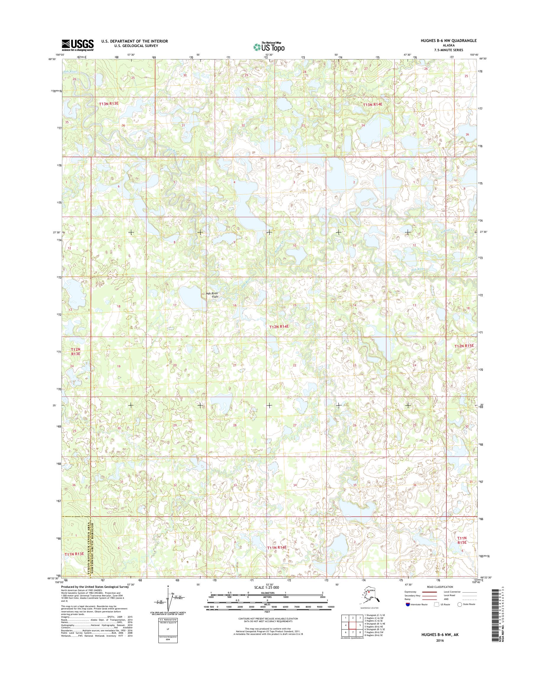 Hughes B-6 NW Alaska US Topo Map – MyTopo Map Store