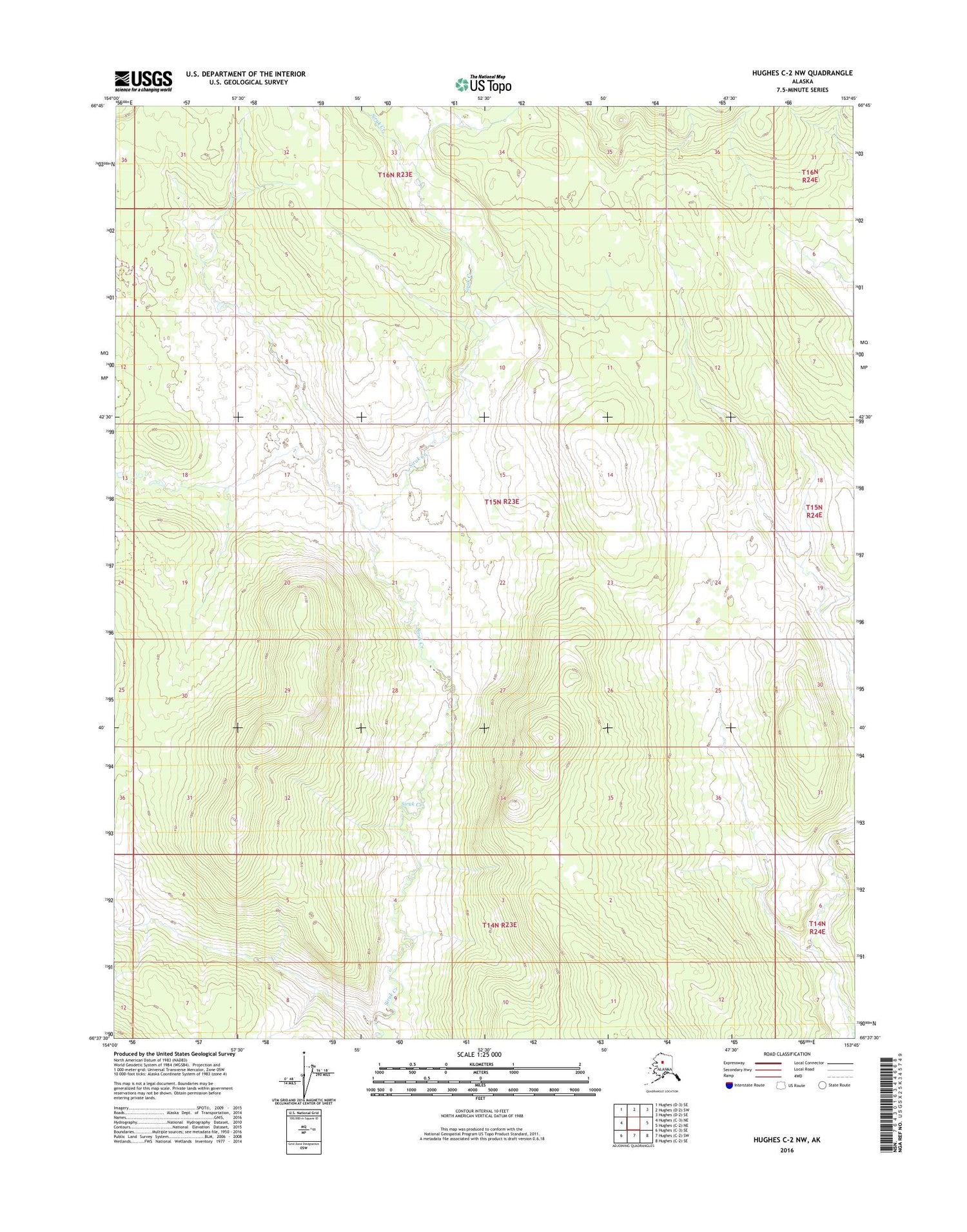 Hughes C-2 NW Alaska US Topo Map Image