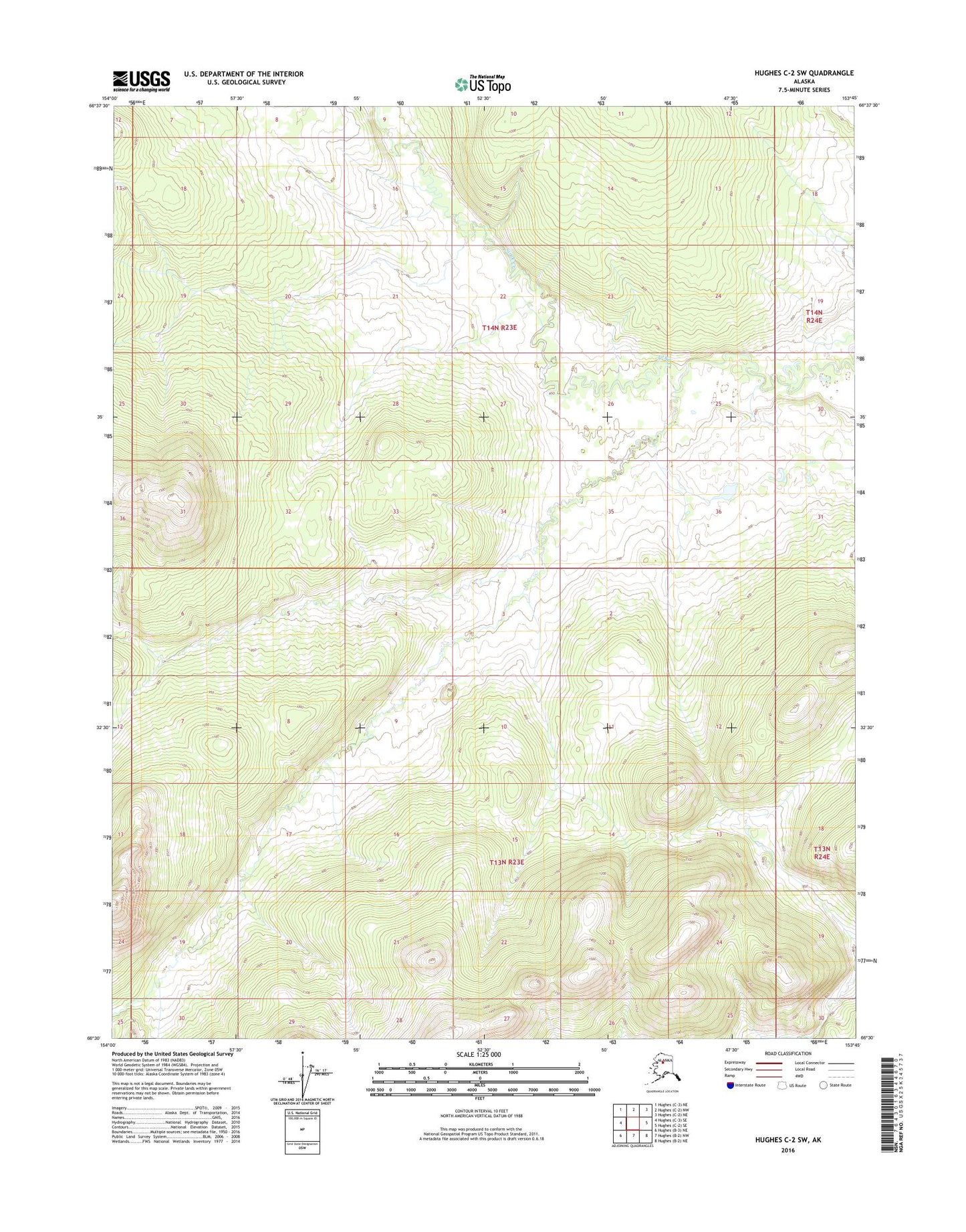 Hughes C-2 SW Alaska US Topo Map – MyTopo Map Store