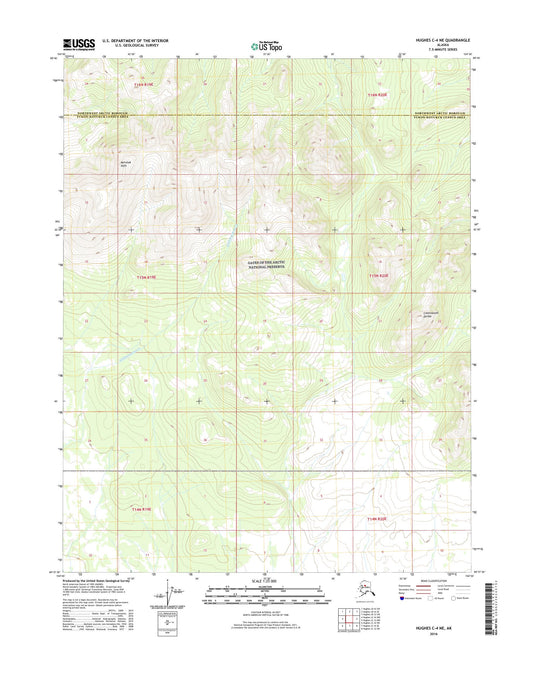 Hughes C-4 NE Alaska US Topo Map Image