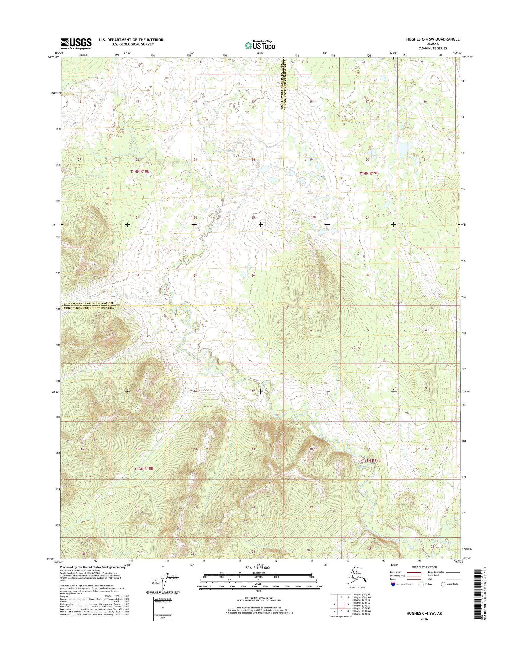 Hughes C-4 SW Alaska US Topo Map – MyTopo Map Store