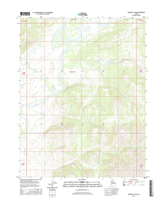 Hughes D-1 NW Alaska US Topo Map Image