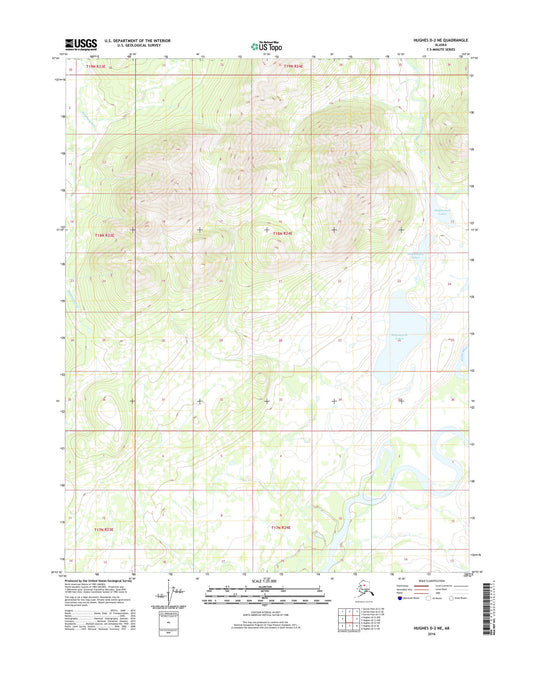 Hughes D-2 NE Alaska US Topo Map Image