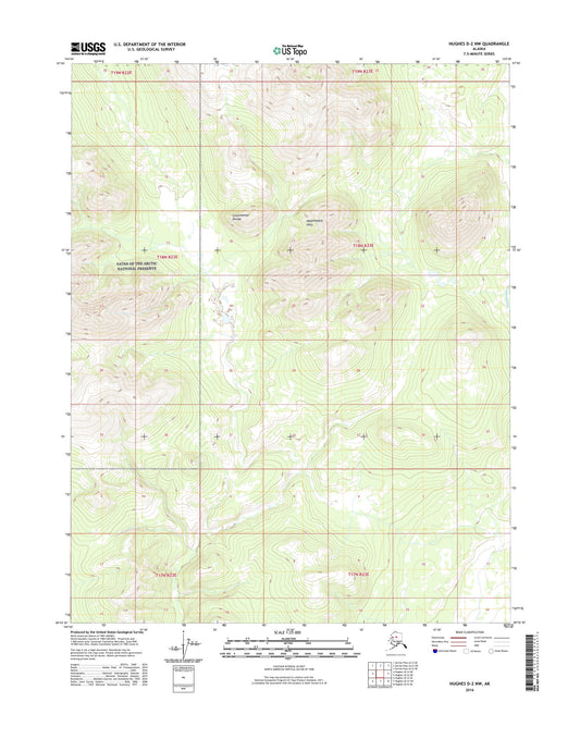 Hughes D-2 NW Alaska US Topo Map Image