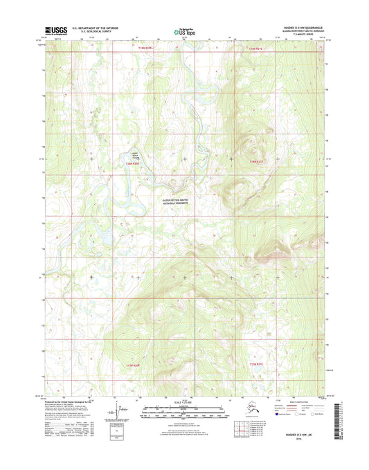 Hughes D-3 NW Alaska US Topo Map Image